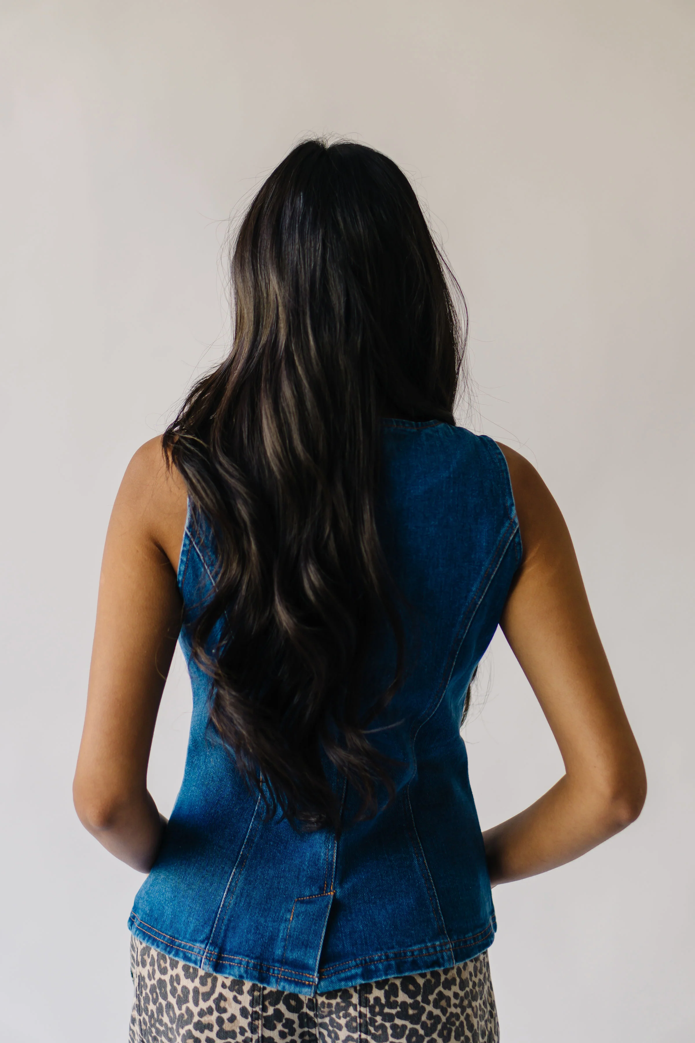 The Wilks Button-Up Blouse in Denim - Image 4