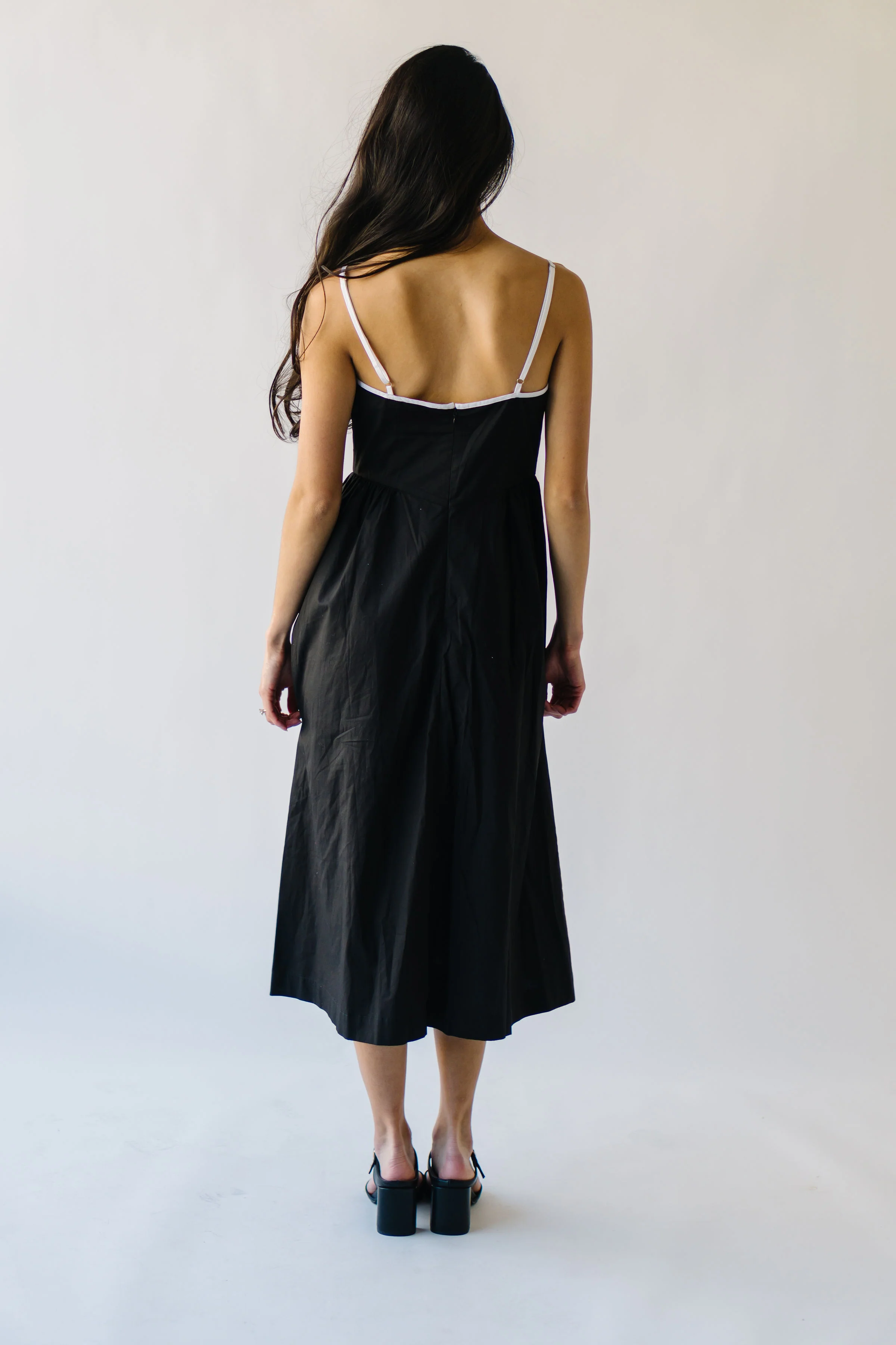 The Doxey Tie Detail Tank Dress in Black - Image 4