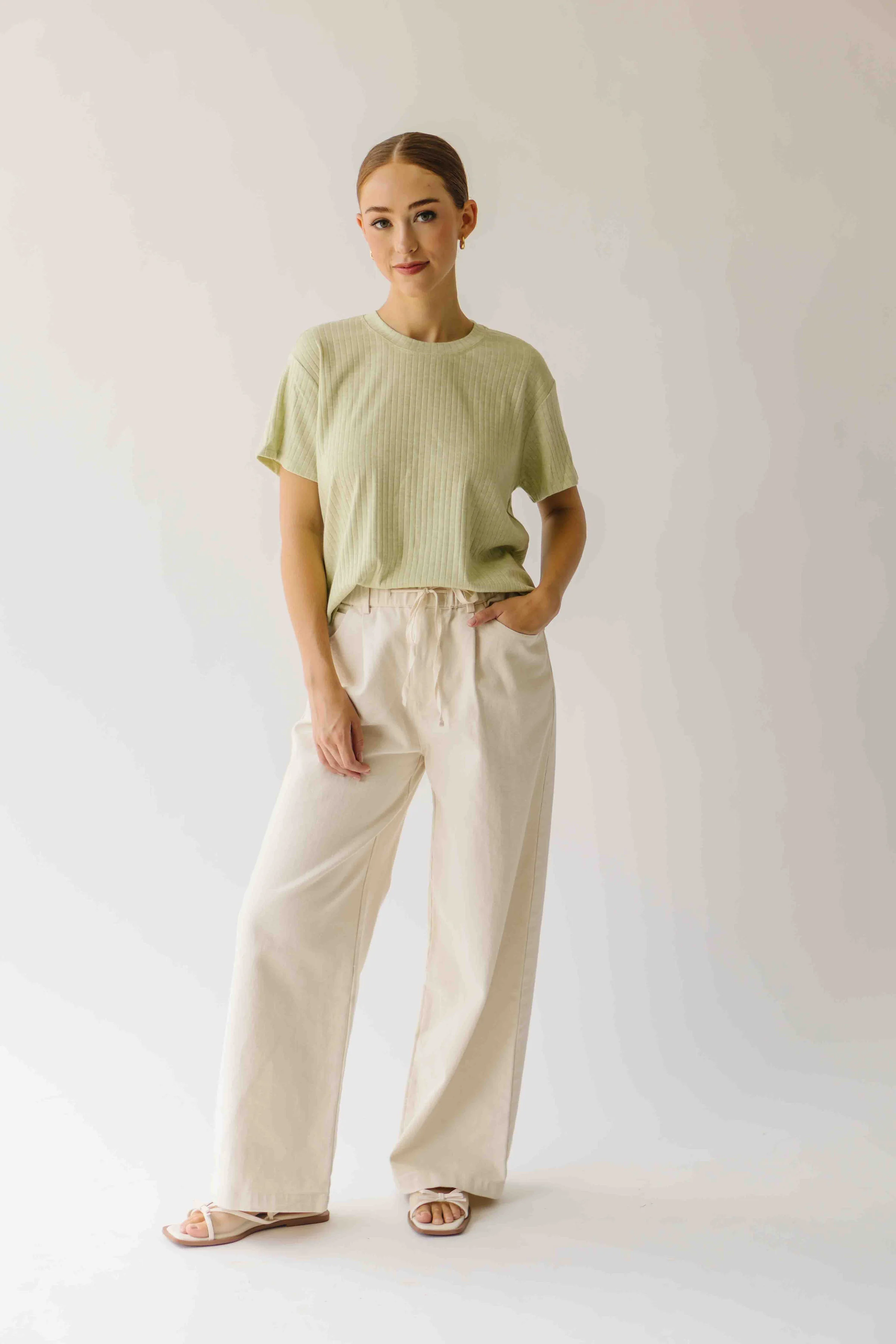The Marianna Ribbed Tee in Melon - Image 3