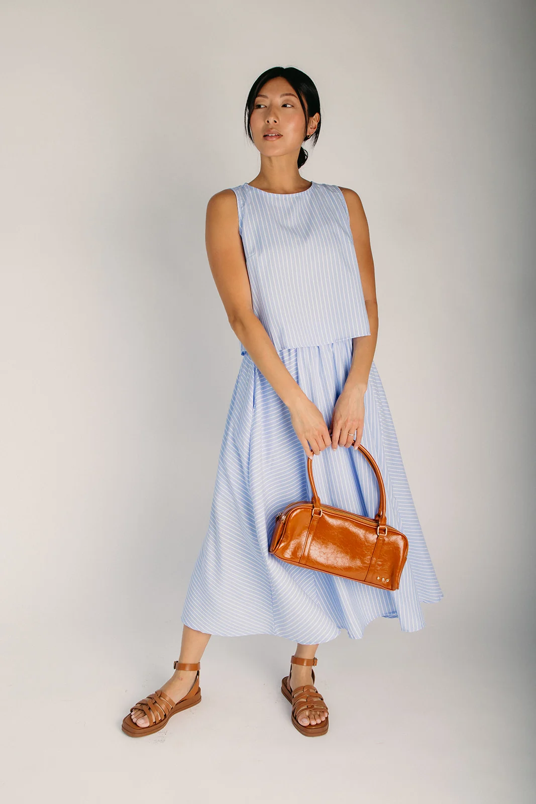 The Agitha Tank + Slip Midi Skirt Set in Sky - Image 2