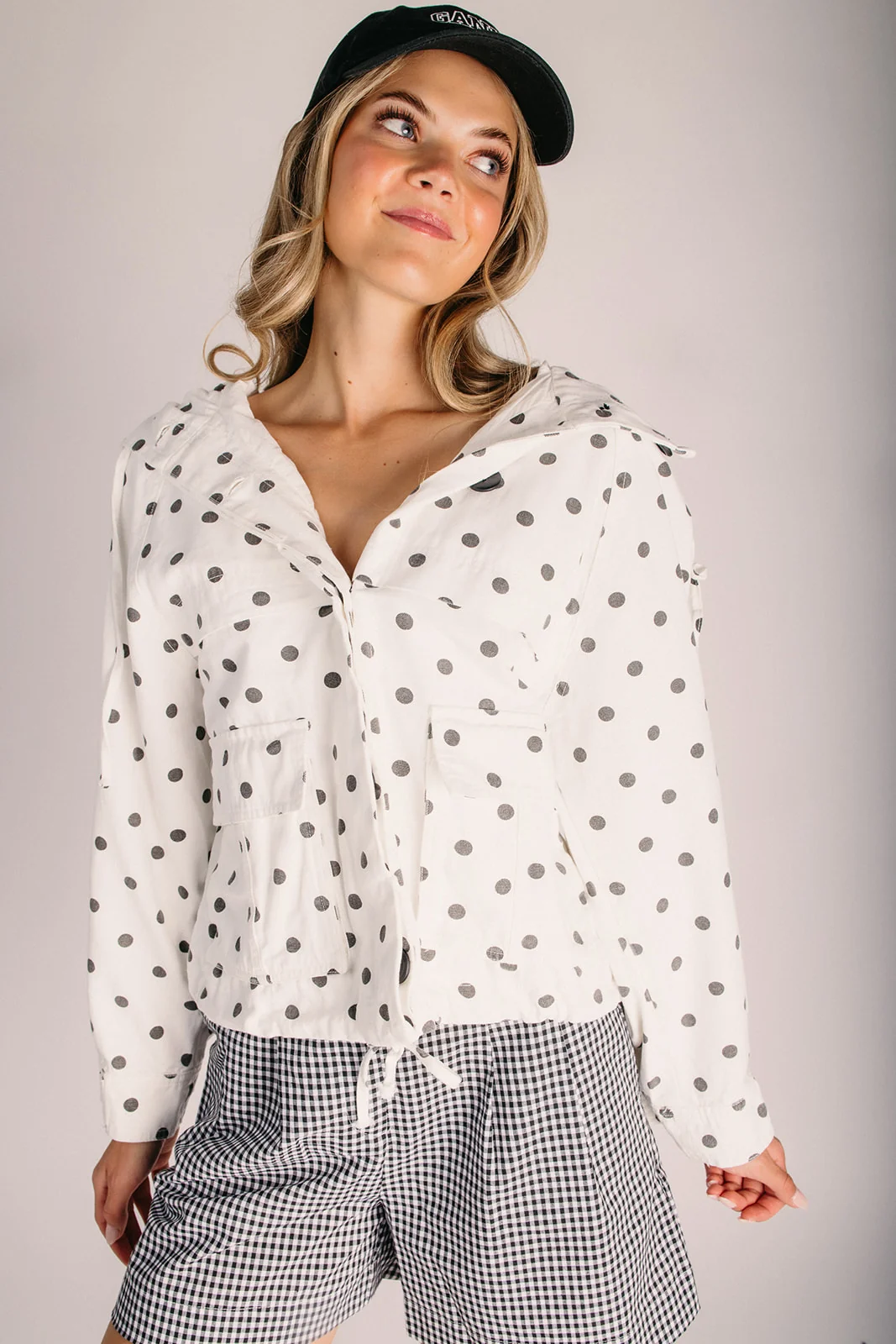The Matzen Hooded Utility Jacket in Polka Dot