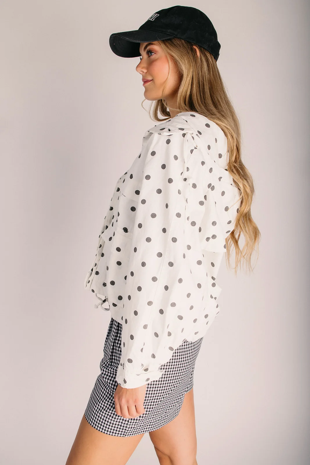 The Matzen Hooded Utility Jacket in Polka Dot - Image 4