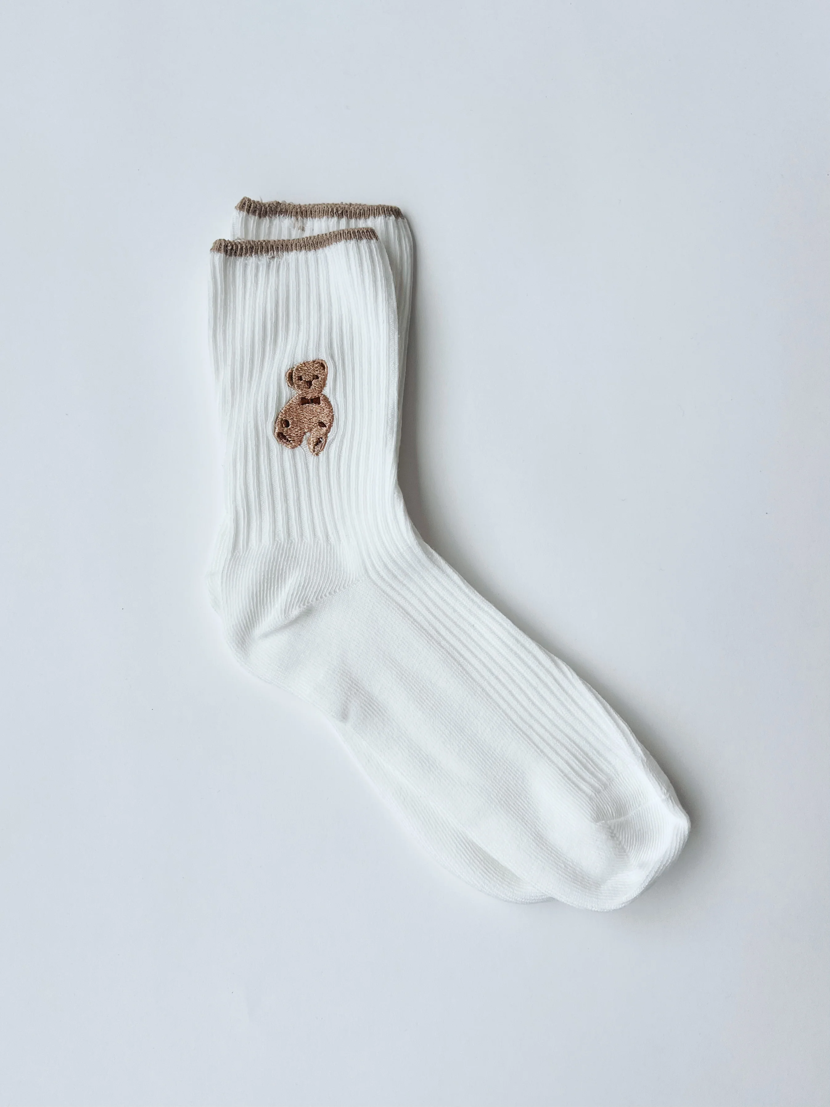 Teddy Bear Embroidered Crew Sock - Image 2