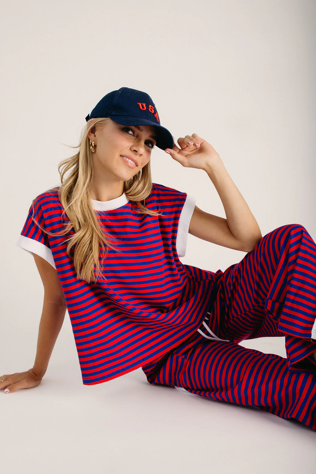 The Adams 4th of July Lounge Set in Patriotic Stripe
