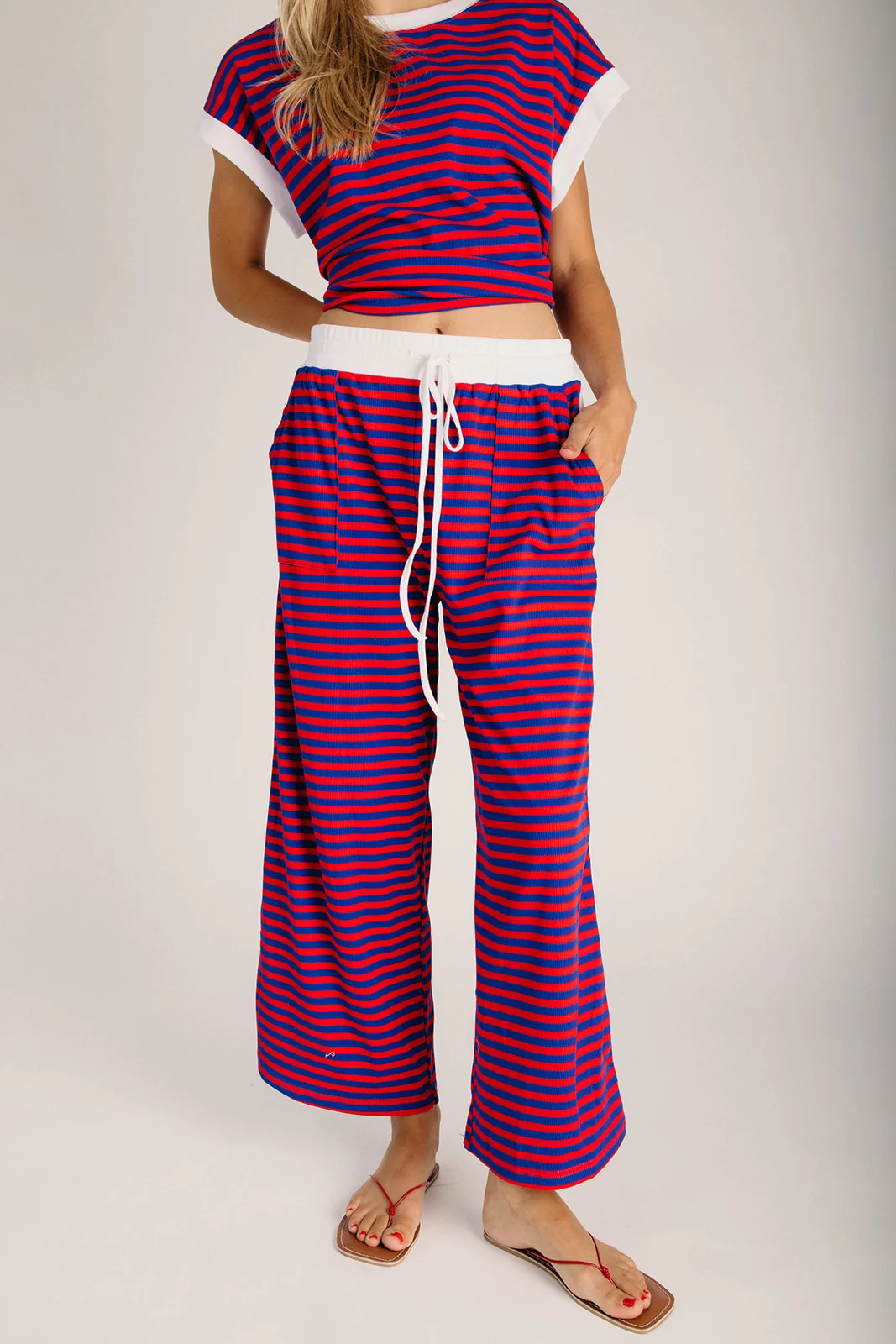 The Adams 4th of July Lounge Set in Patriotic Stripe - Image 6
