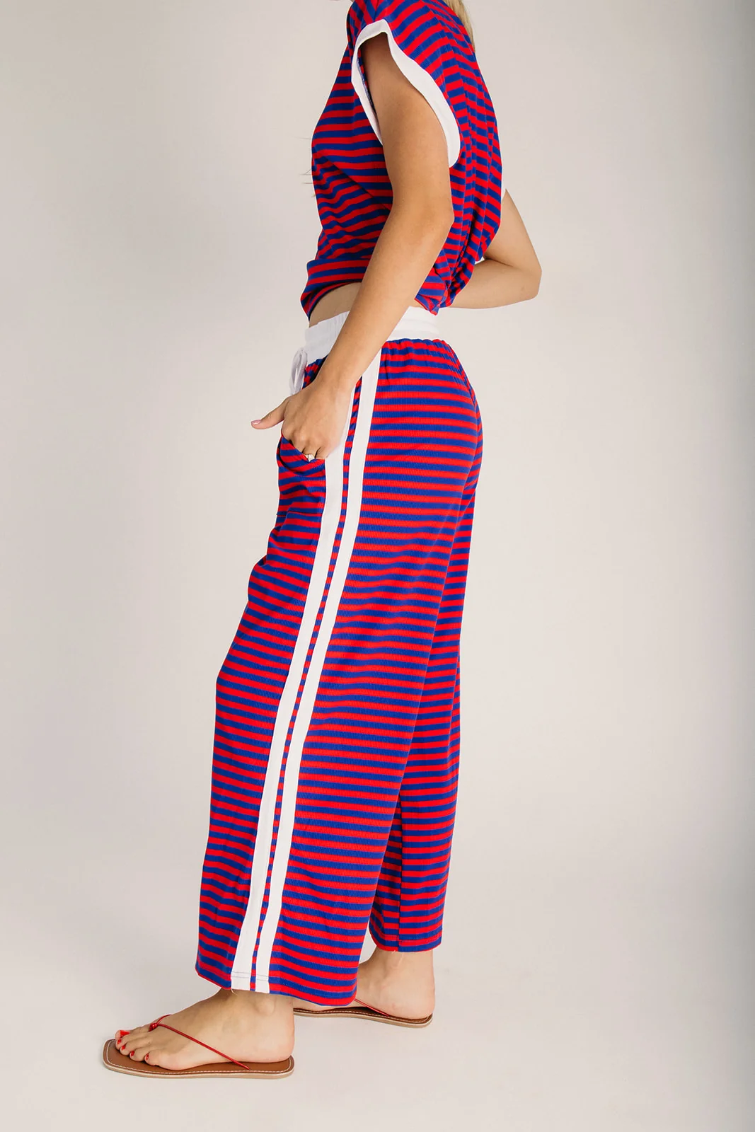 The Adams 4th of July Lounge Set in Patriotic Stripe - Image 7