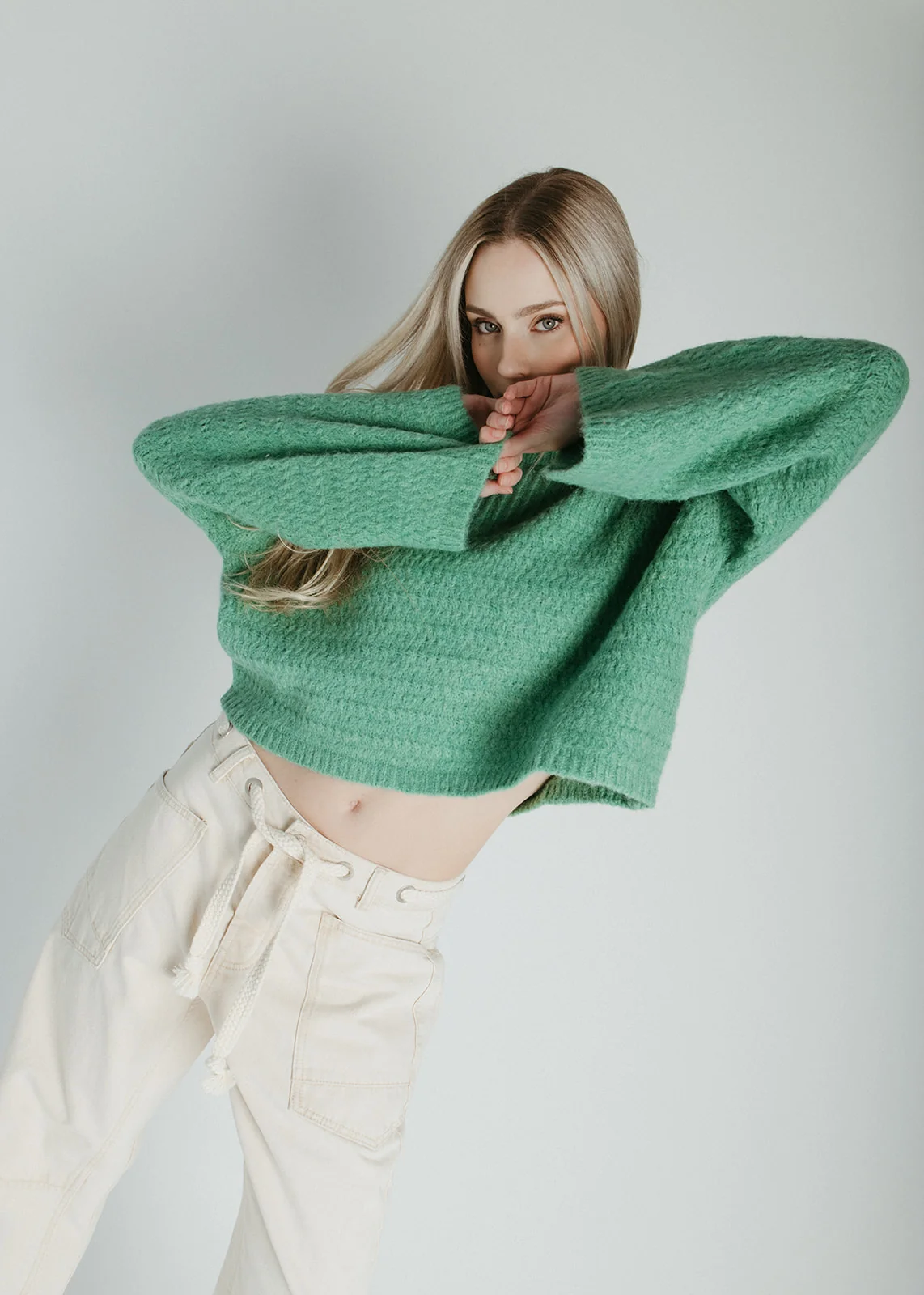 The Amberlee Knit Sweater in Green - Image 6
