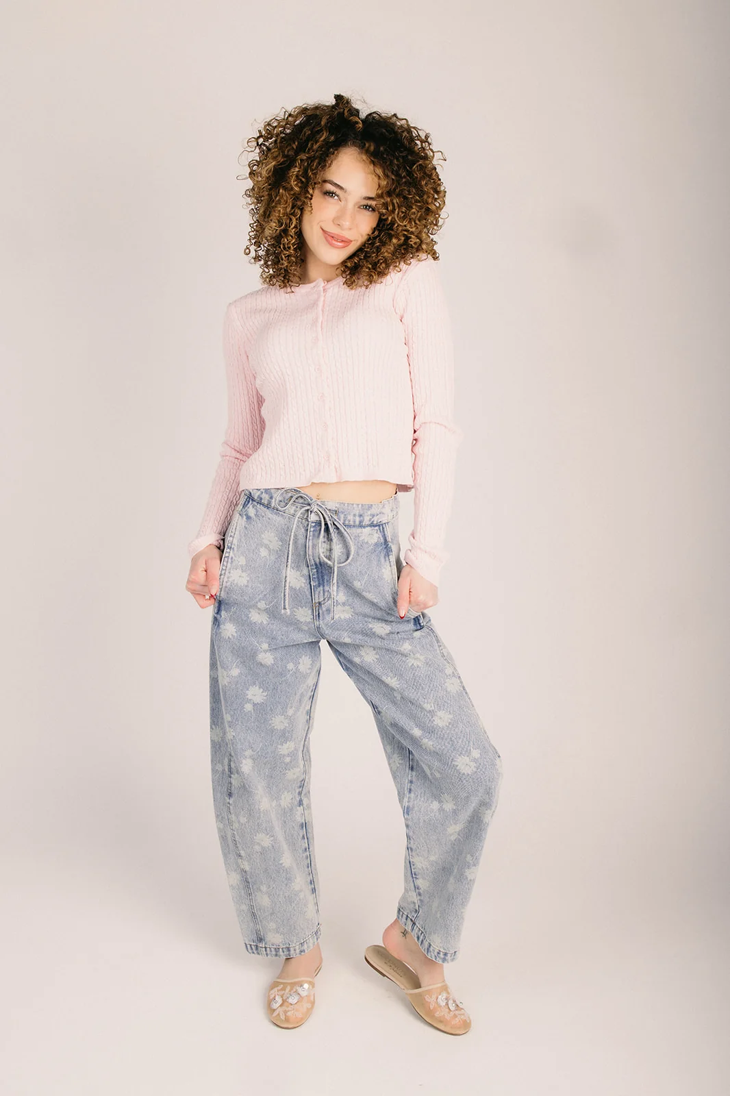 The Arington Dandelion Detail Jean in Light Denim - Image 3