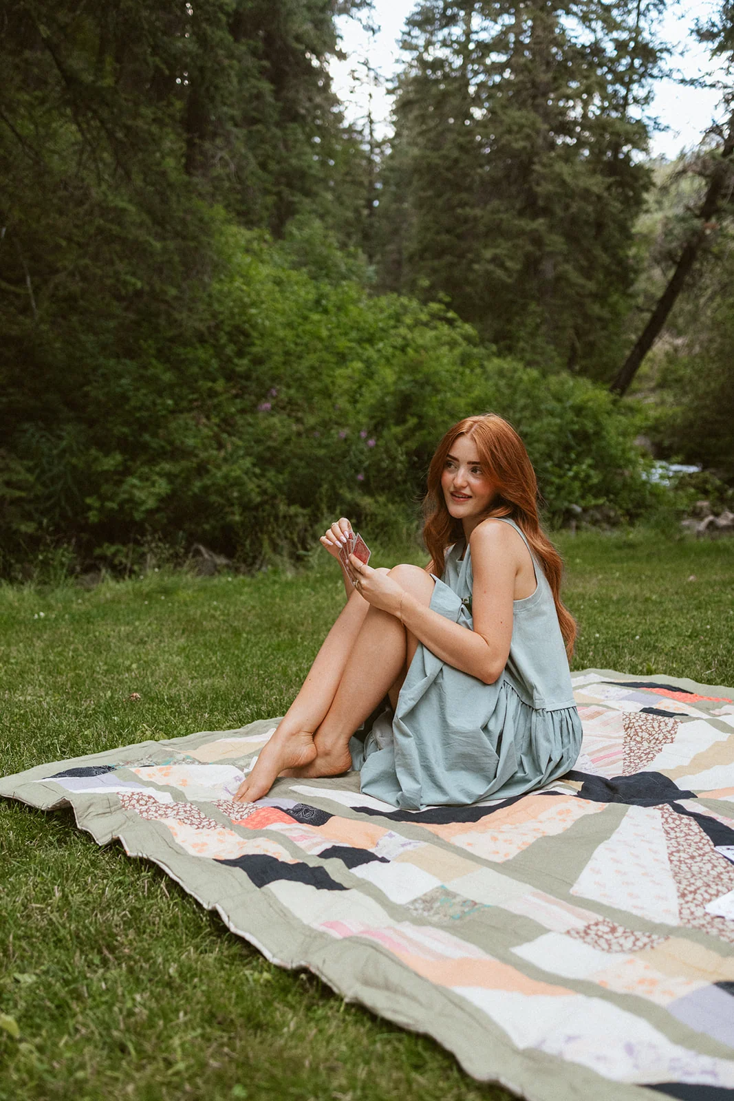 The Becky Bubble Hem Midi Dress in Light Sage