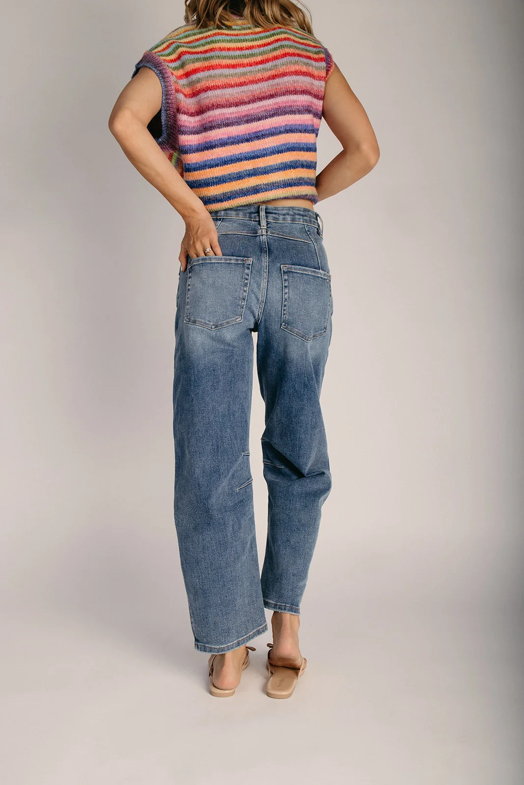 The Benally High Rise Barrel Jean in Dark Sapphire - Image 2