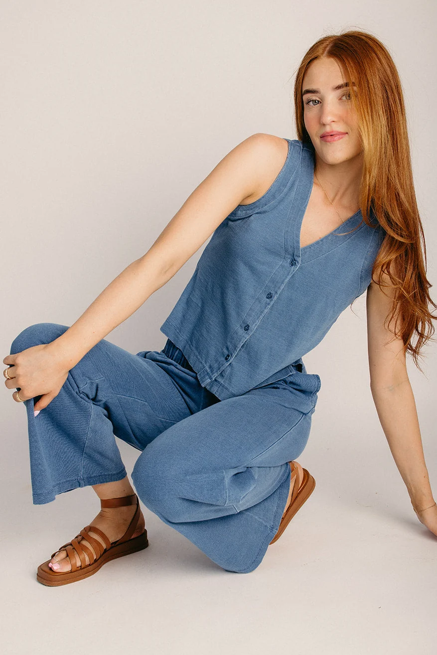 The Benard Relaxed Tank in Dark Denim