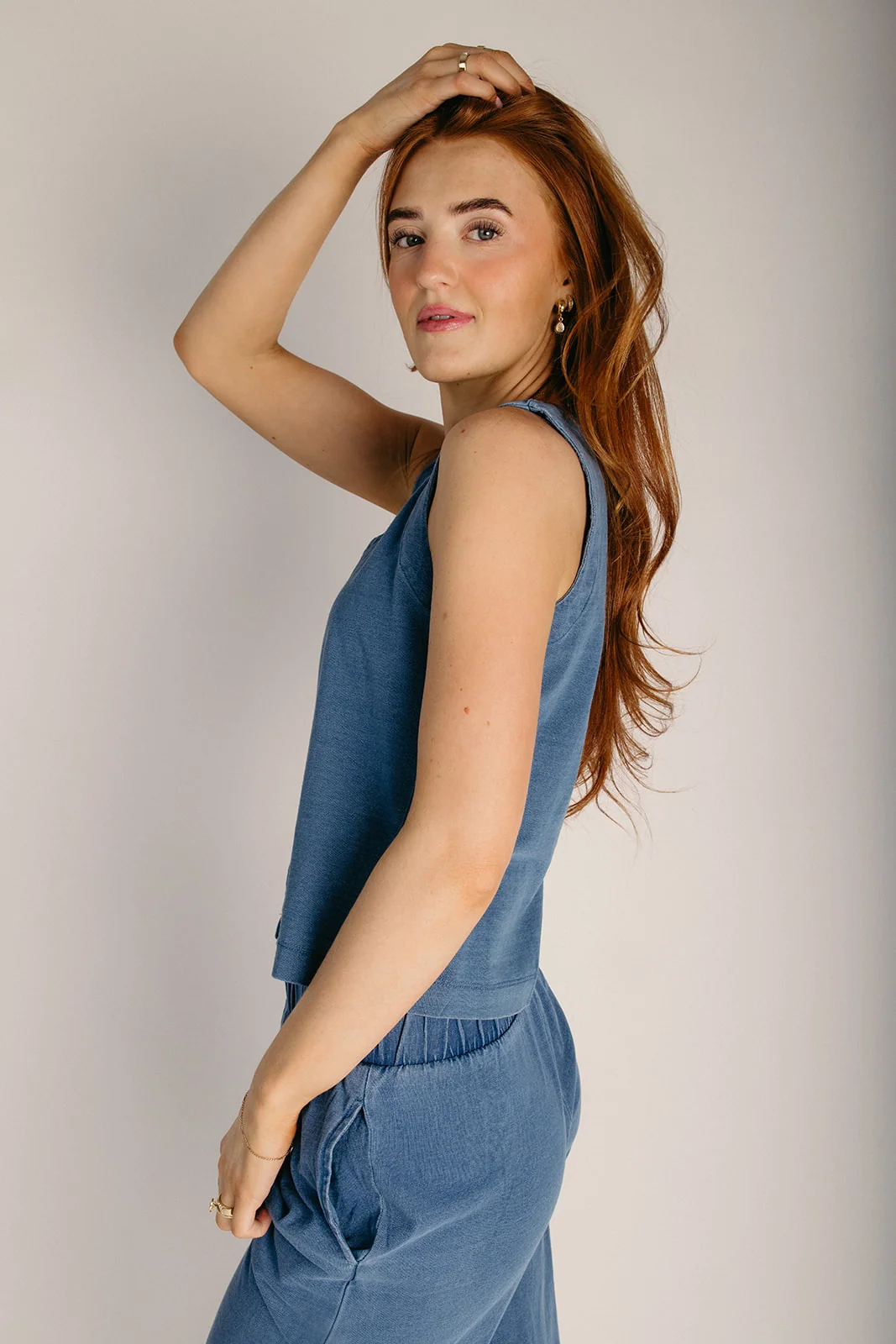 The Benard Relaxed Tank in Dark Denim - Image 5