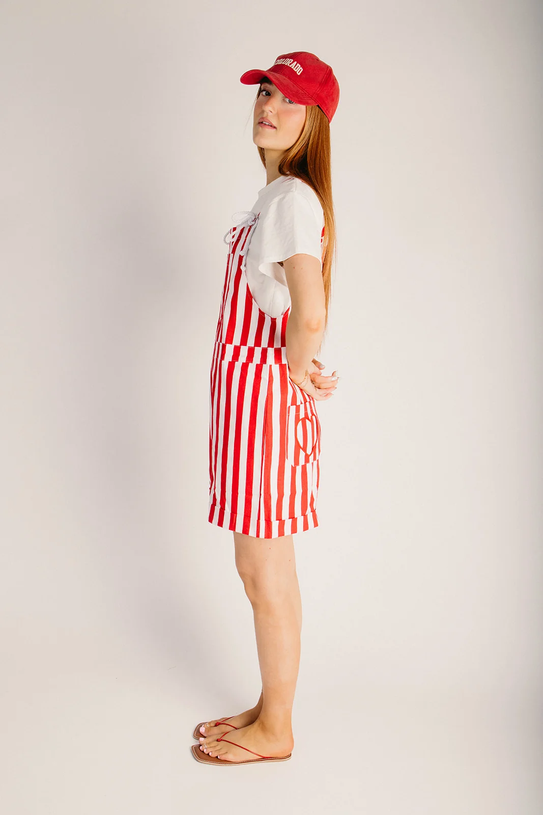 The Bisalti Striped Romper in Red - Image 5