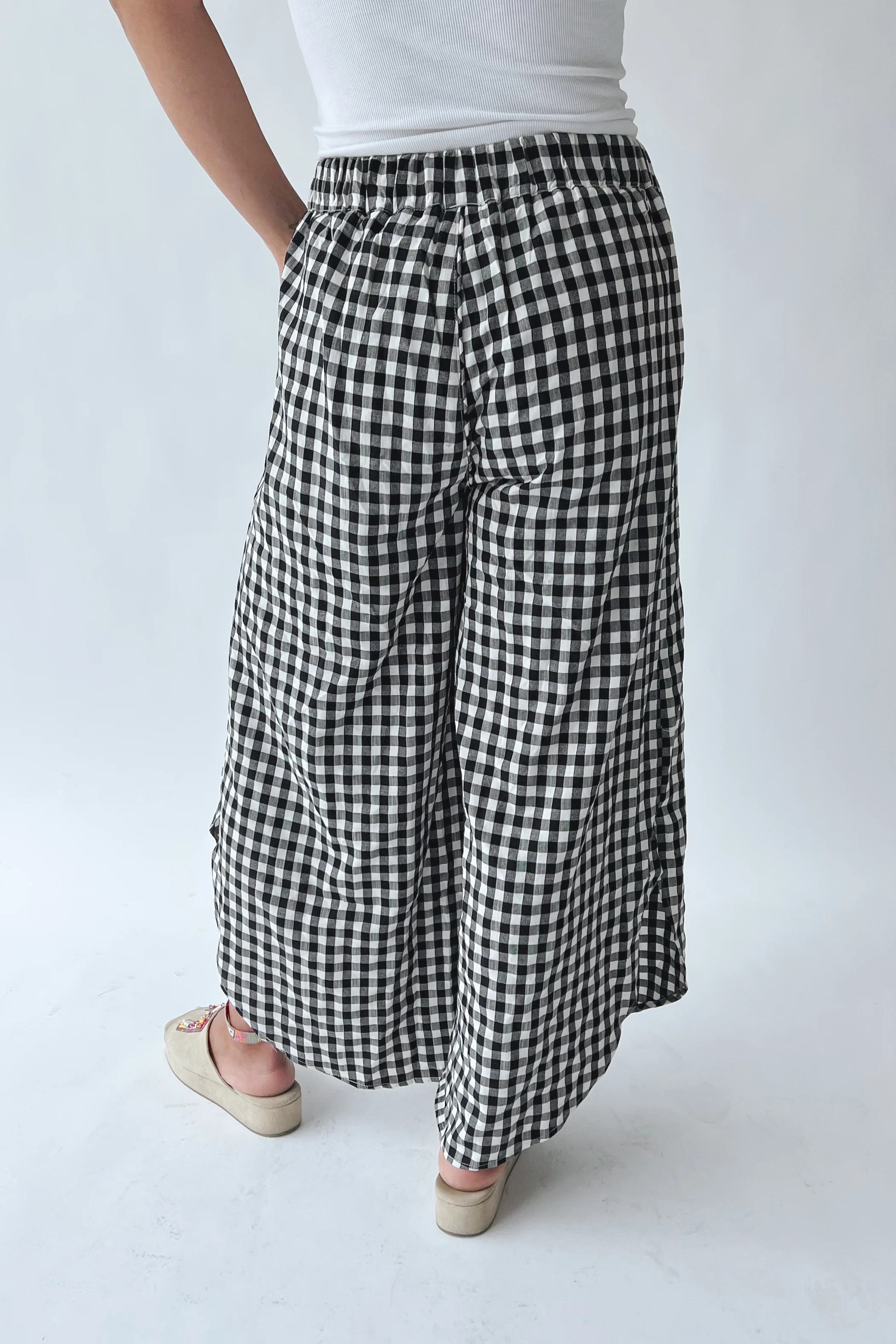 The Blevin Tulip Checkered Pant in Black - Image 3