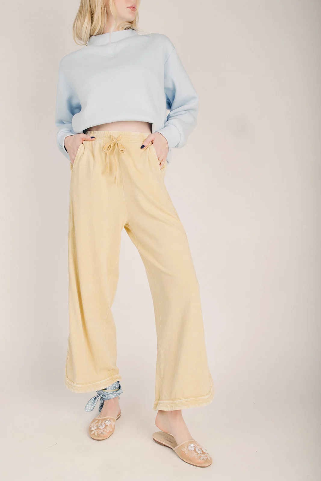 The Brewton Mineral Washed Lounge Pant in Canary