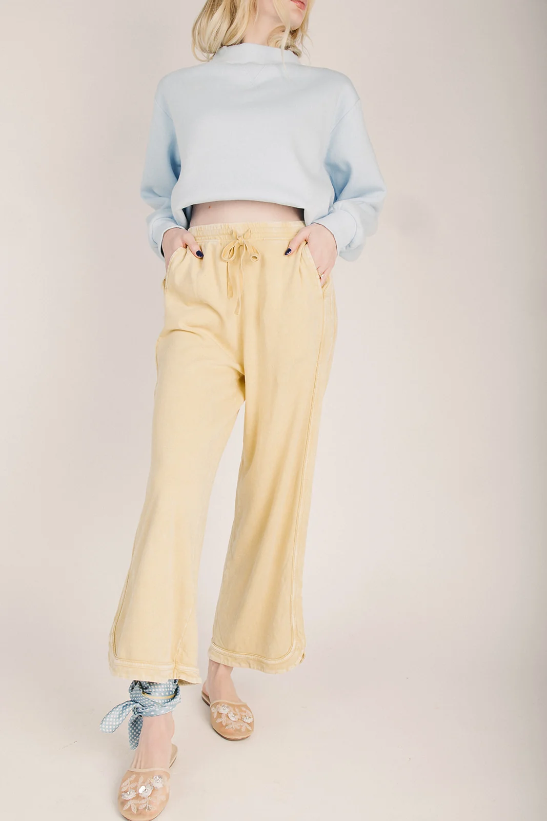The Brewton Mineral Washed Lounge Pant in Canary - Image 6