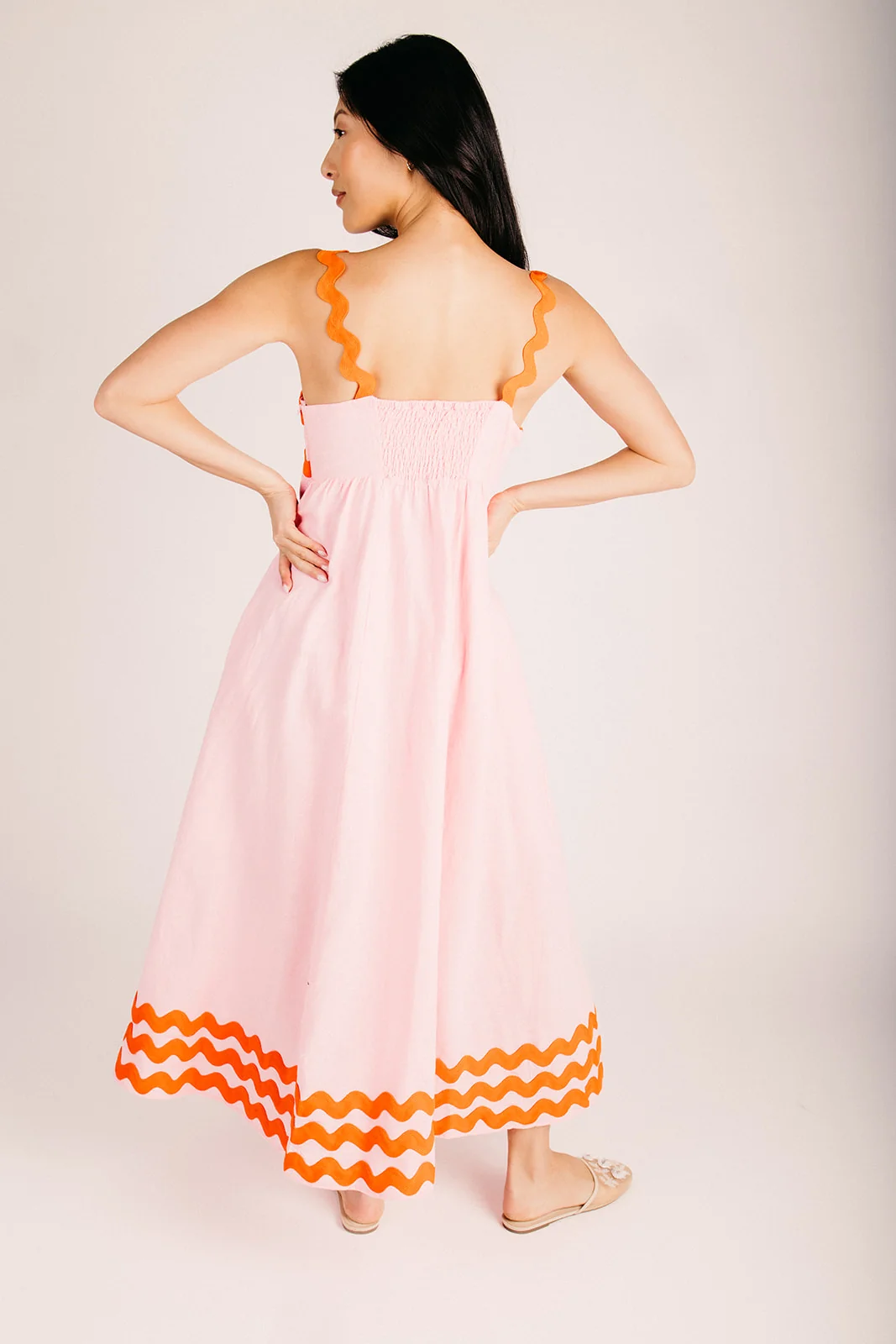 The Cardenas Ric Rac Maxi Dress in Petal - Image 2