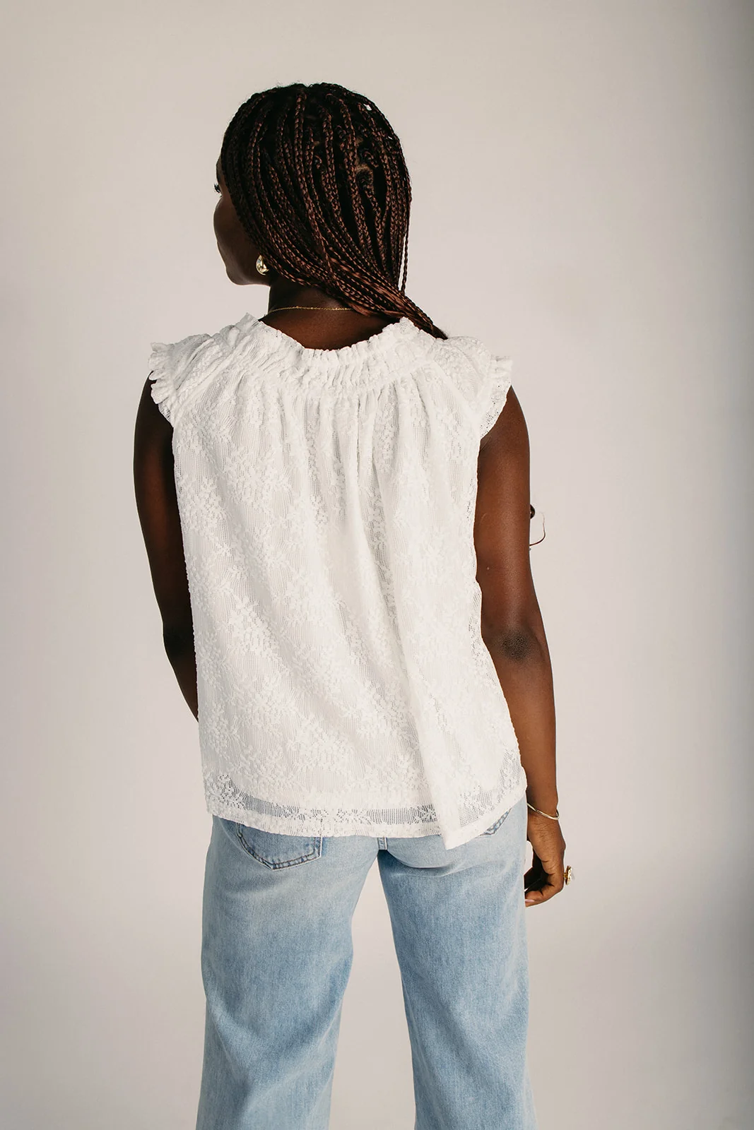 The Cassia Textured Tank in Off White - Image 2