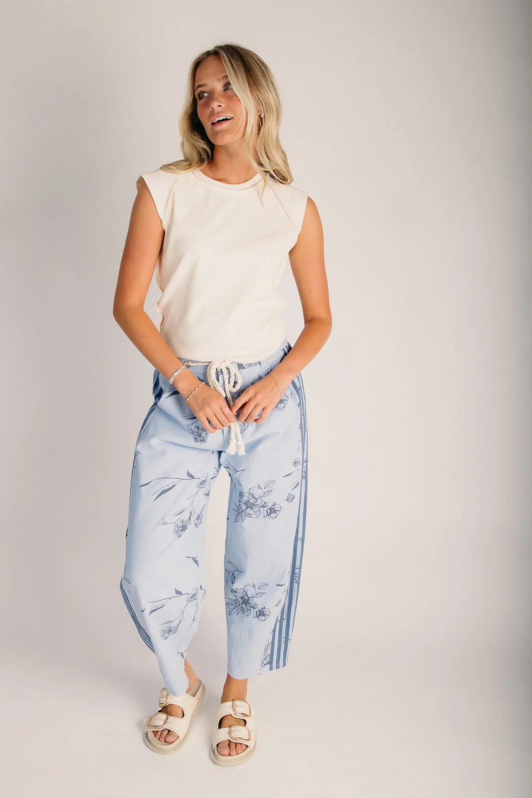 The Castner Short Sleeve Ribbed Tee in Cream - Image 3