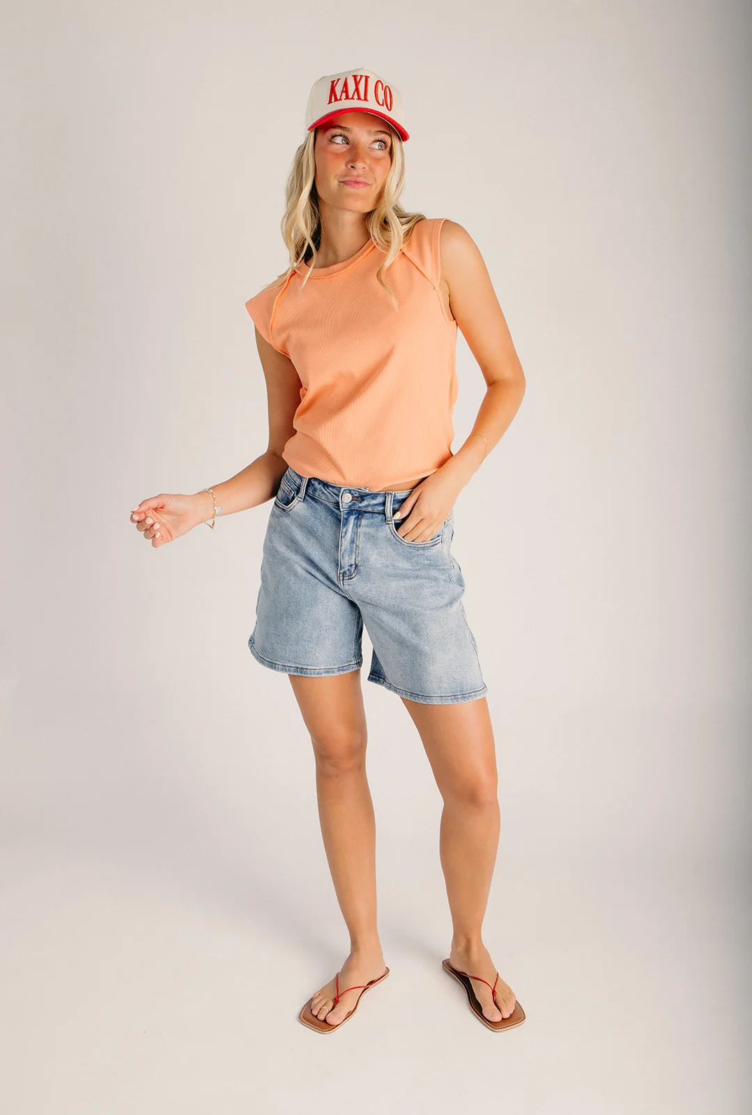 The Castner Short Sleeve Ribbed Tee in Orange - Image 5
