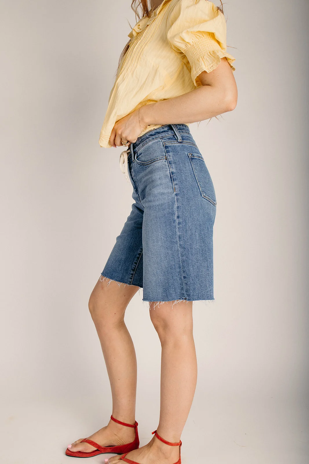 The Cleverly High Rise Bermuda Short in Medium Wash - Image 4