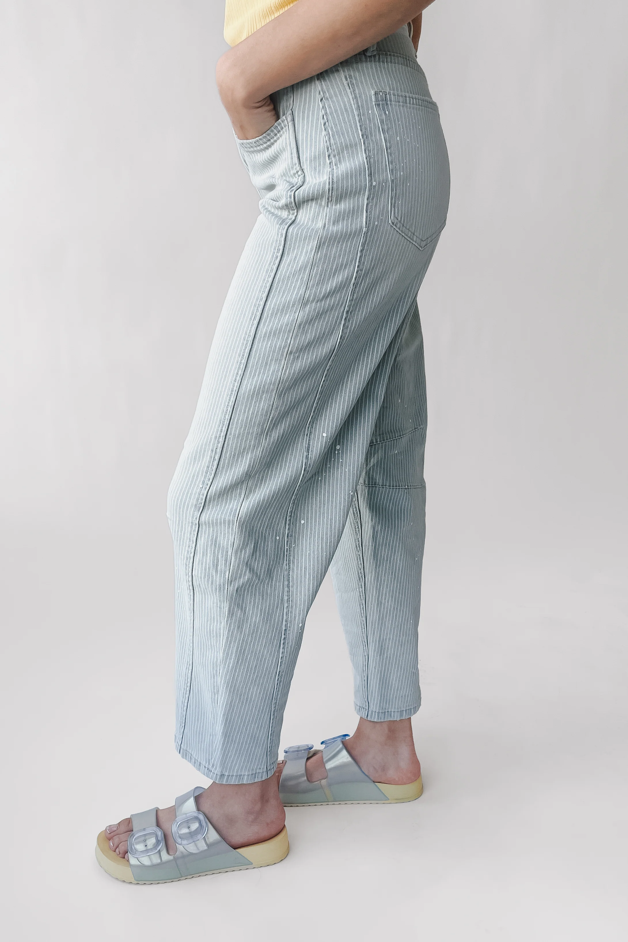 The Coburn Striped Barrel Jean in Light Denim - Image 11