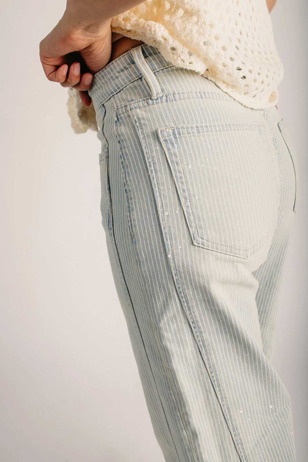 The Coburn Striped Barrel Jean in Light Denim - Image 2