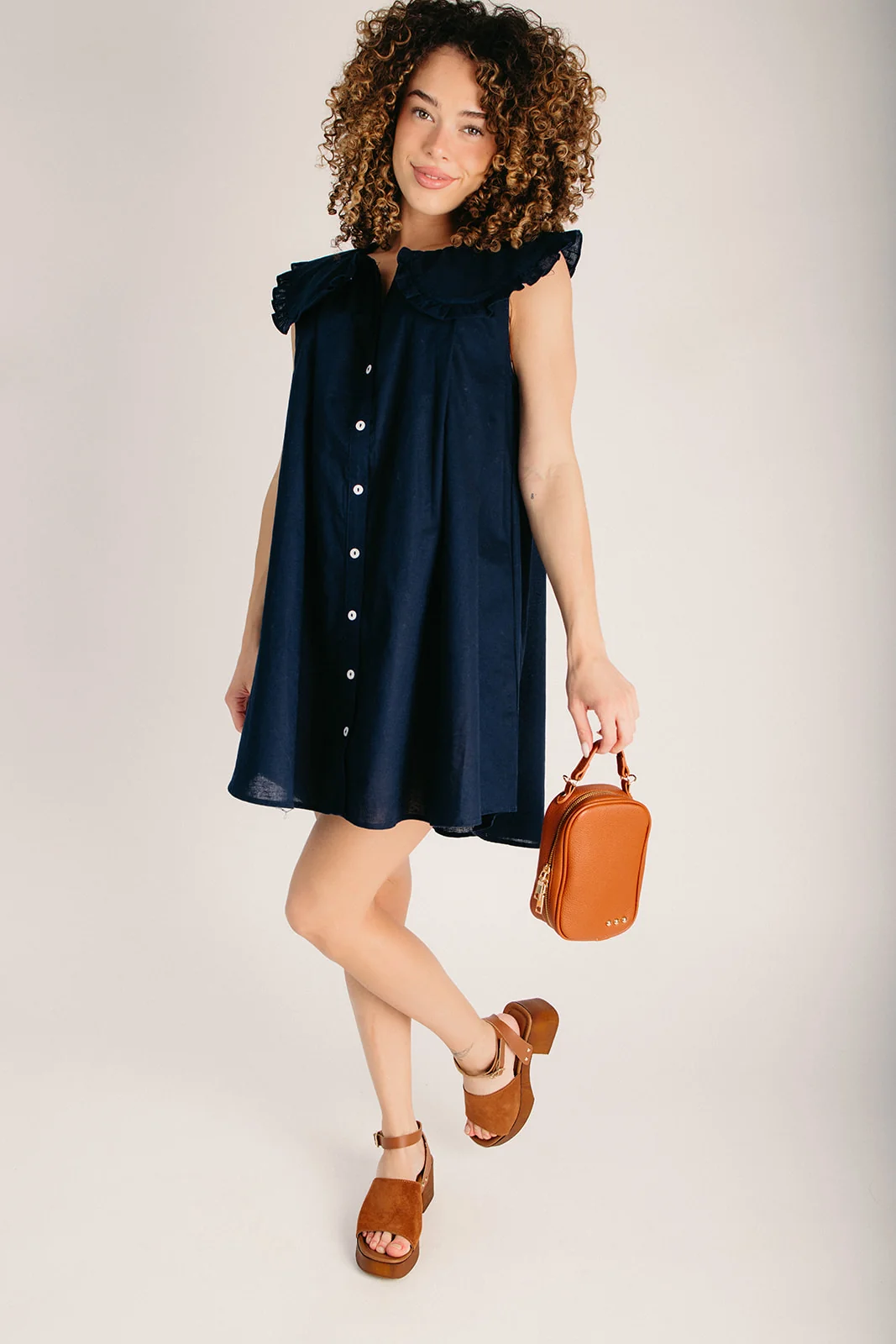 The Dellrose Collared Tank Dress in Midnight - Image 3
