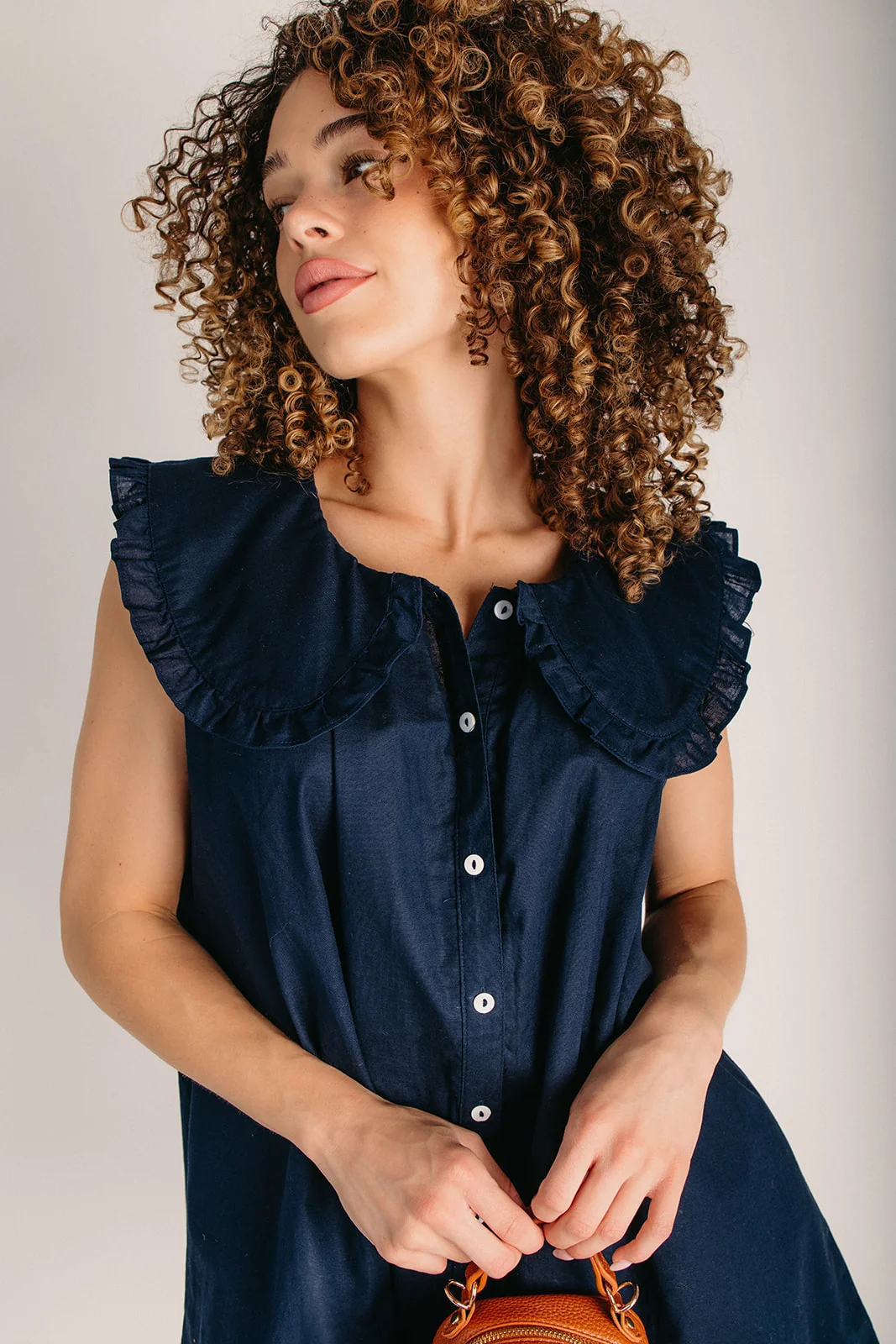 The Dellrose Collared Tank Dress in Midnight - Image 4