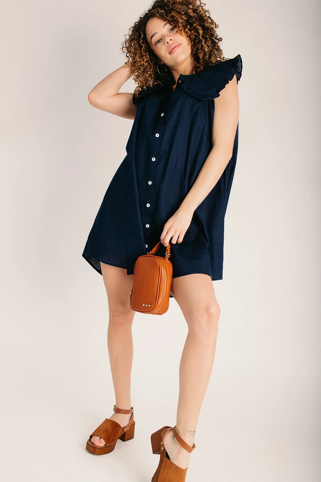 The Dellrose Collared Tank Dress in Midnight - Image 7