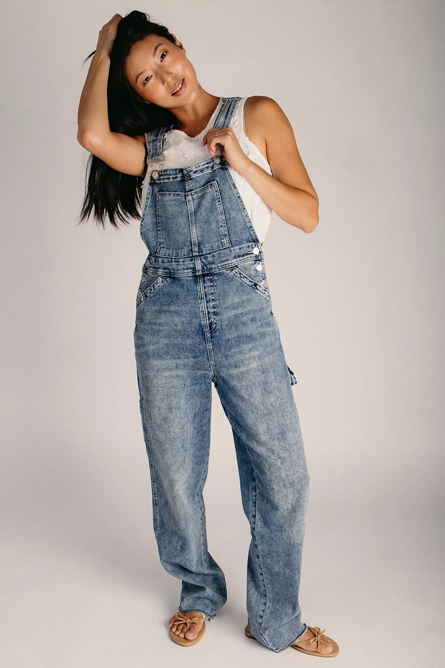 The Emilio Wide Leg Overall in Dark Wash