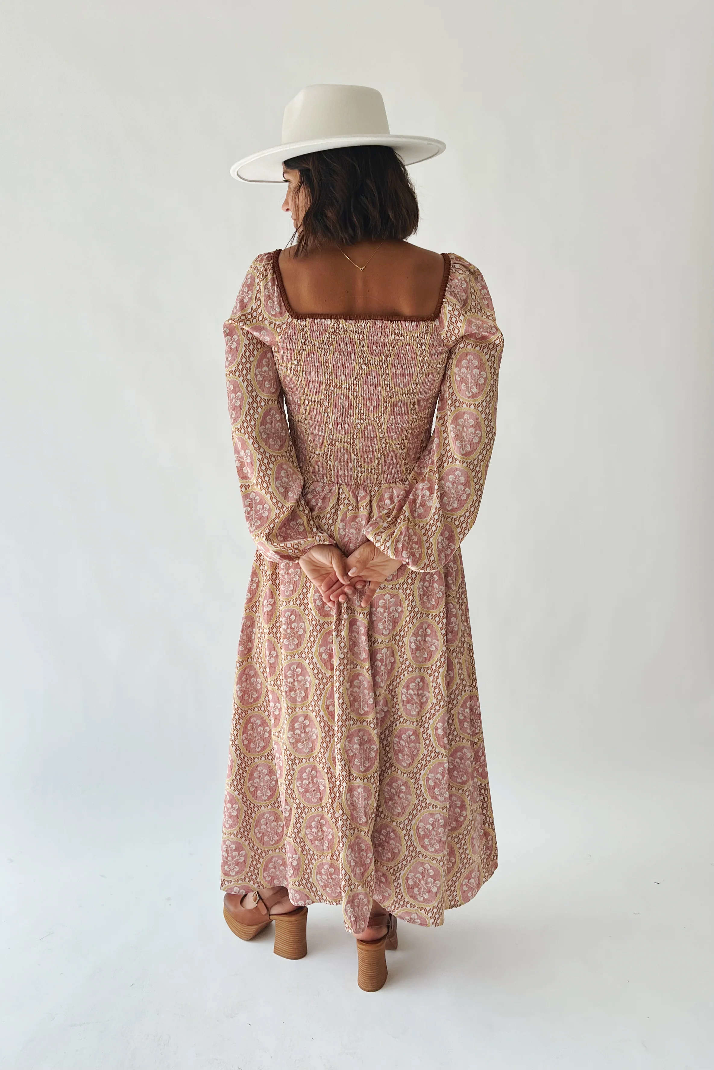 The Feeney Smocked Maxi Dress in Mulberry - Image 2