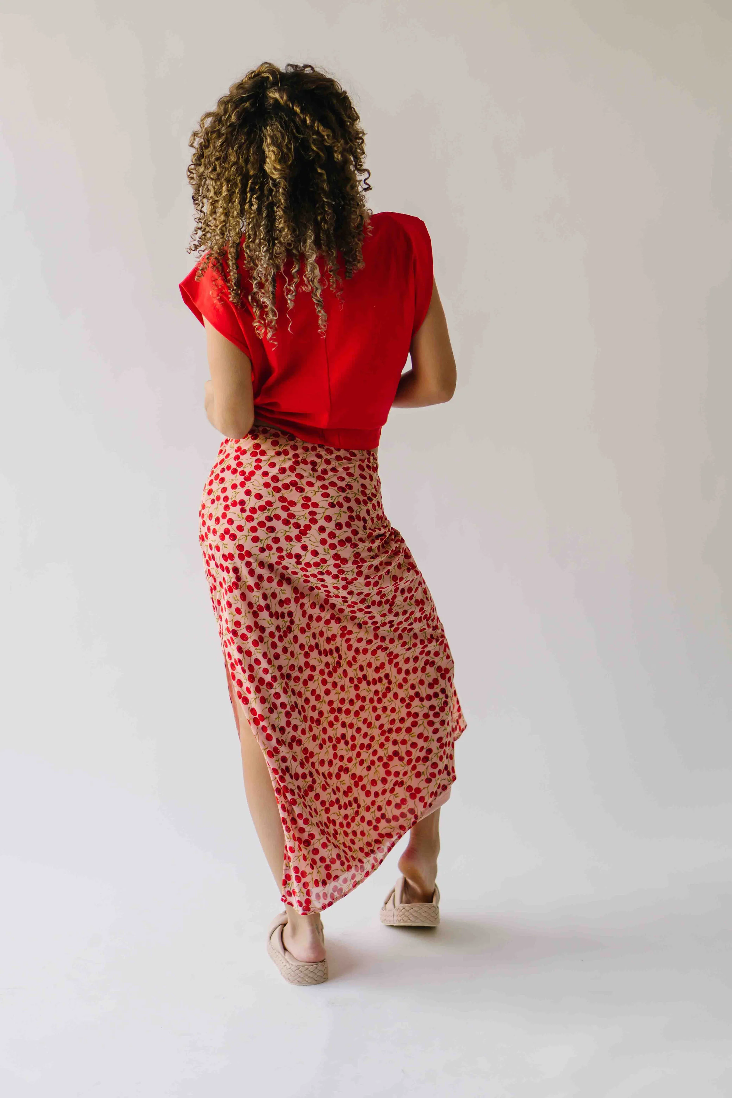 The Findlay Cherry Printed Maxi Skirt in Red Multi - Image 6