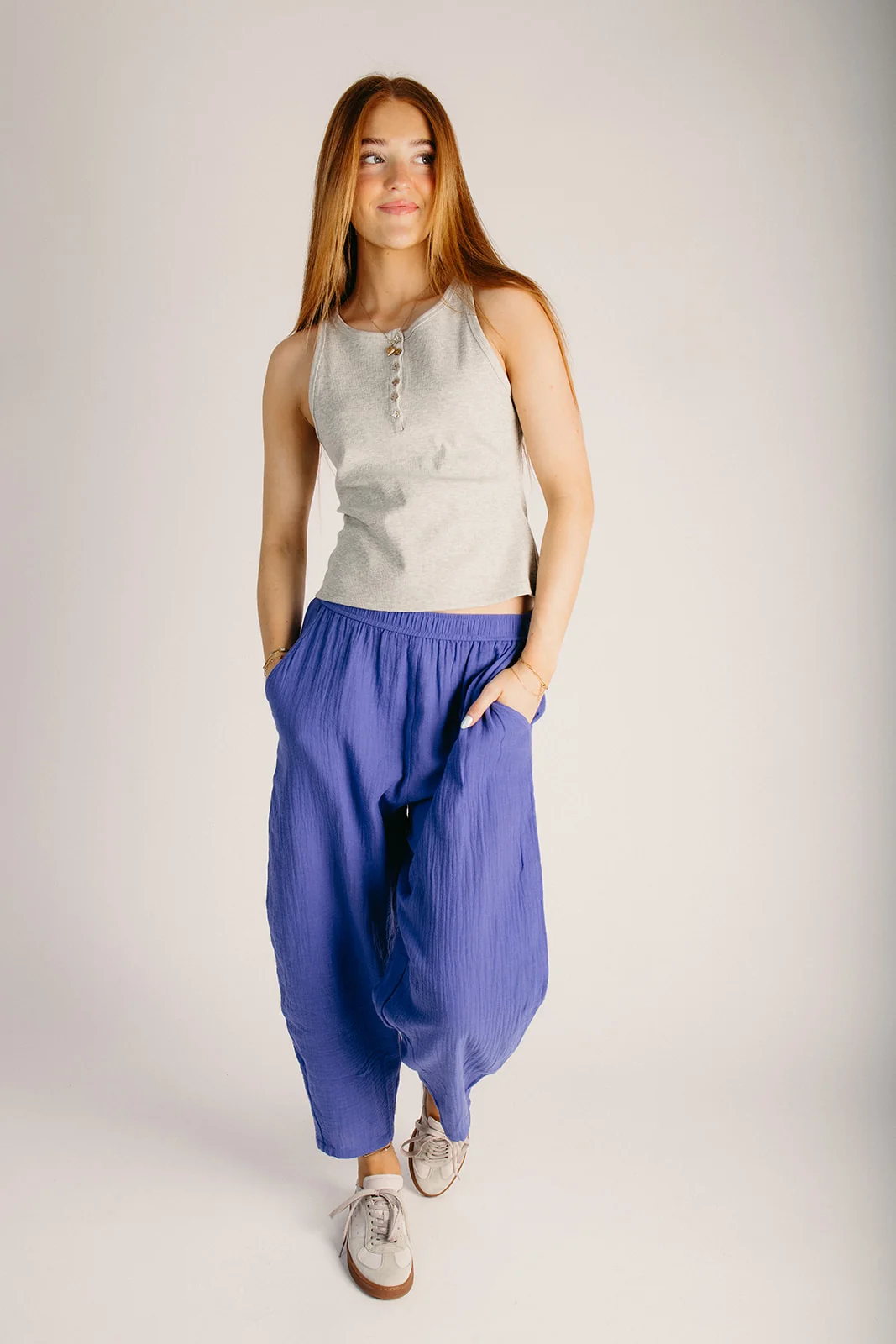 The Flammer Relaxed Pant in Azure Blue - Image 3
