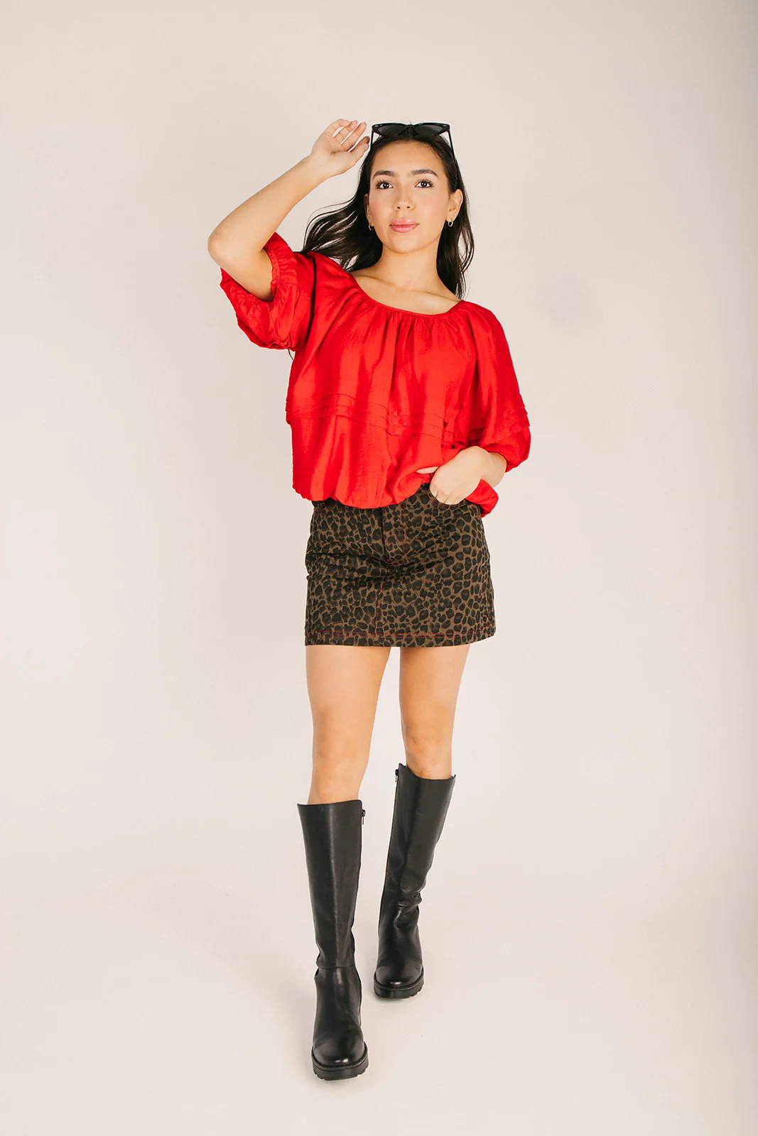 The Garlow Leopard Print Skirt in Olive Multi - Image 2