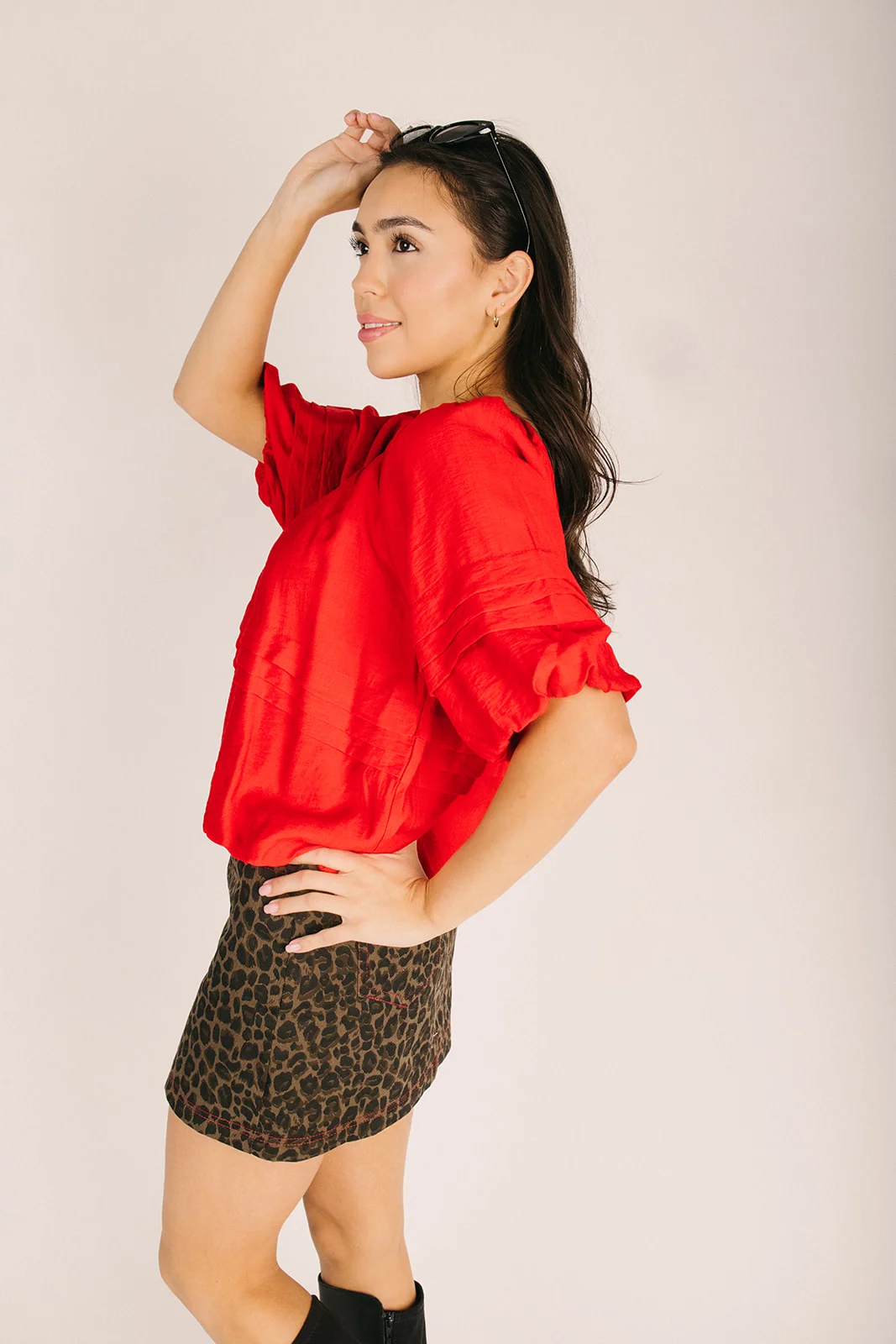 The Garlow Leopard Print Skirt in Olive Multi - Image 4