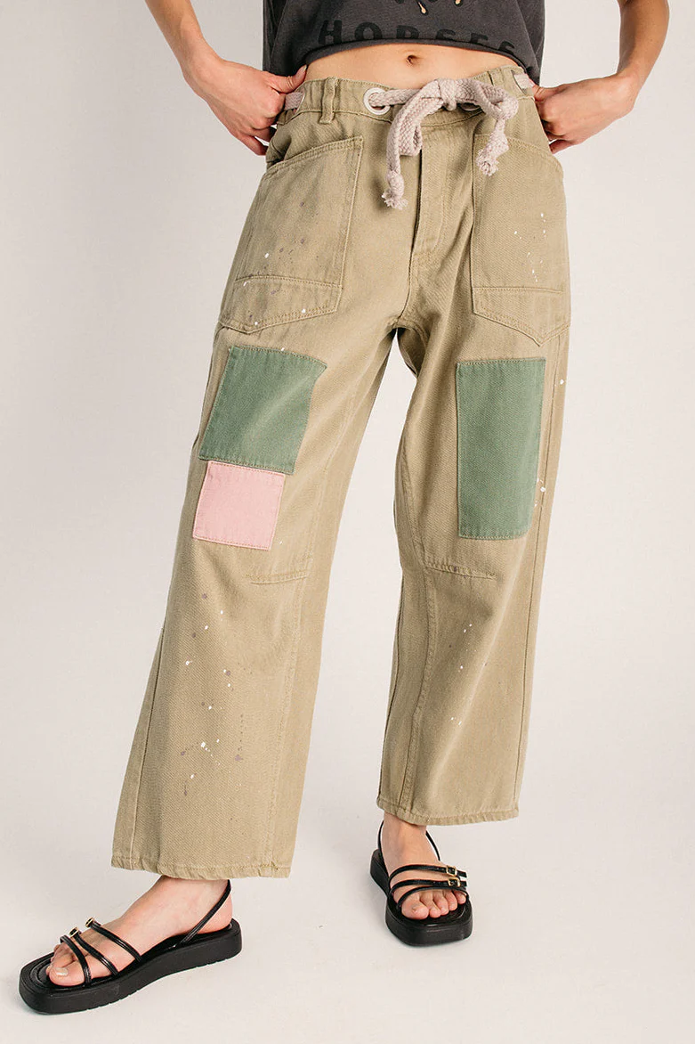 The Gaston Painted Rope String Jean in Olive