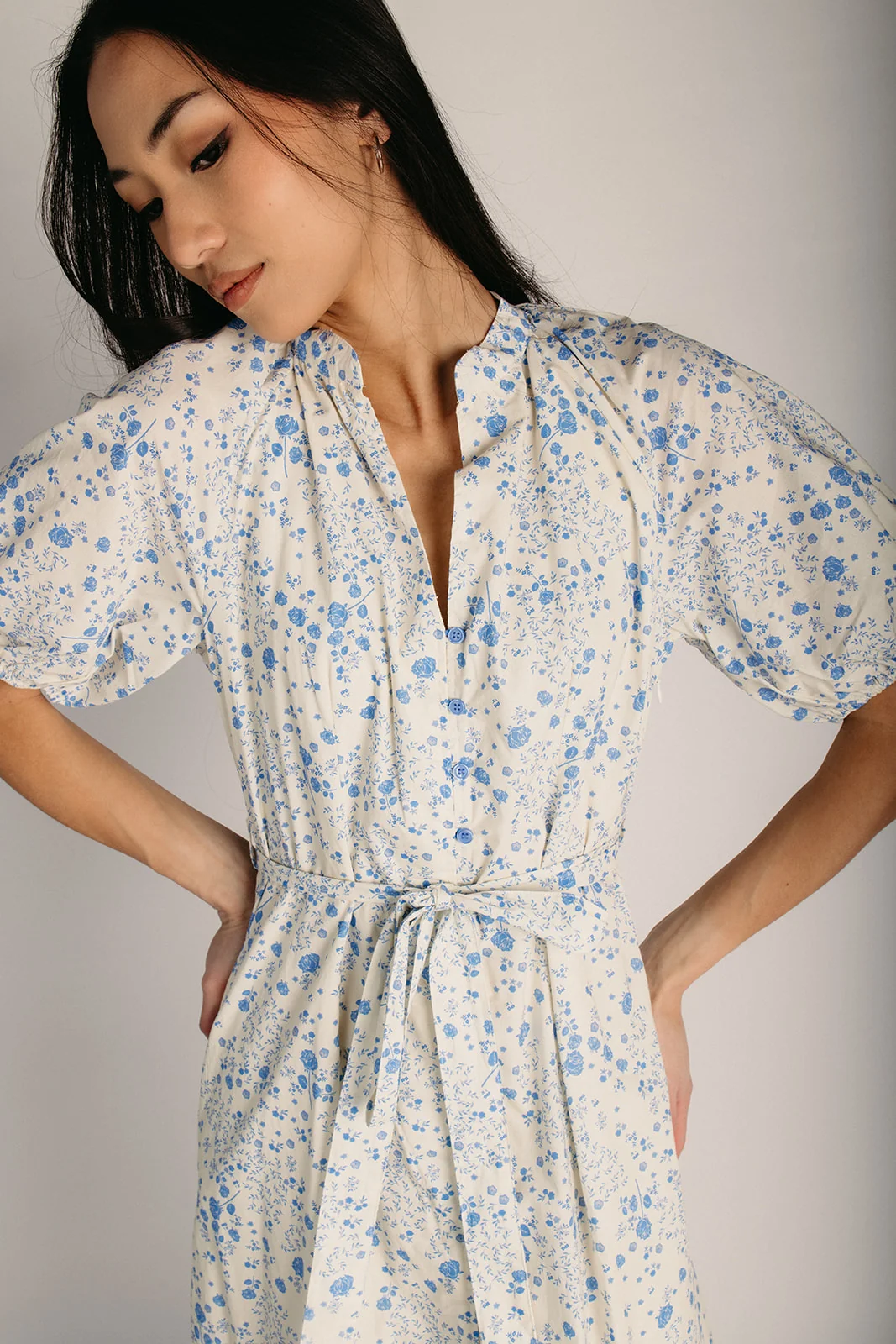 The Gelber Floral Maxi Dress in Cornflower Blue - Image 4