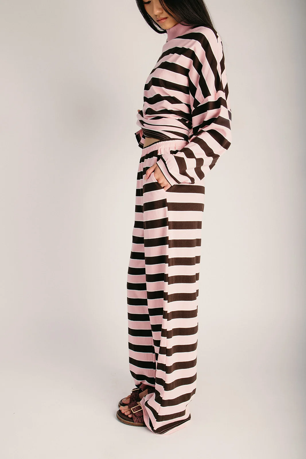 The Gibson Wide Stripe Pant in Pink - Image 4