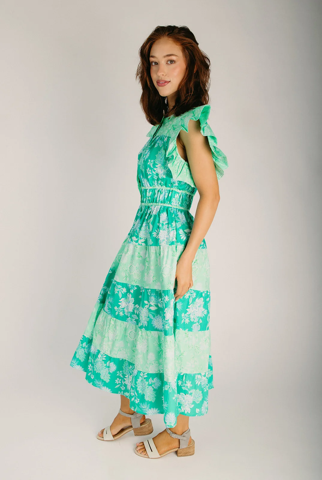 The Girvin Tiered Midi Dress in Botanical Garden - Image 4