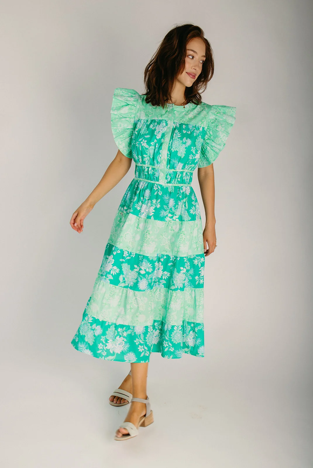 The Girvin Tiered Midi Dress in Botanical Garden - Image 5