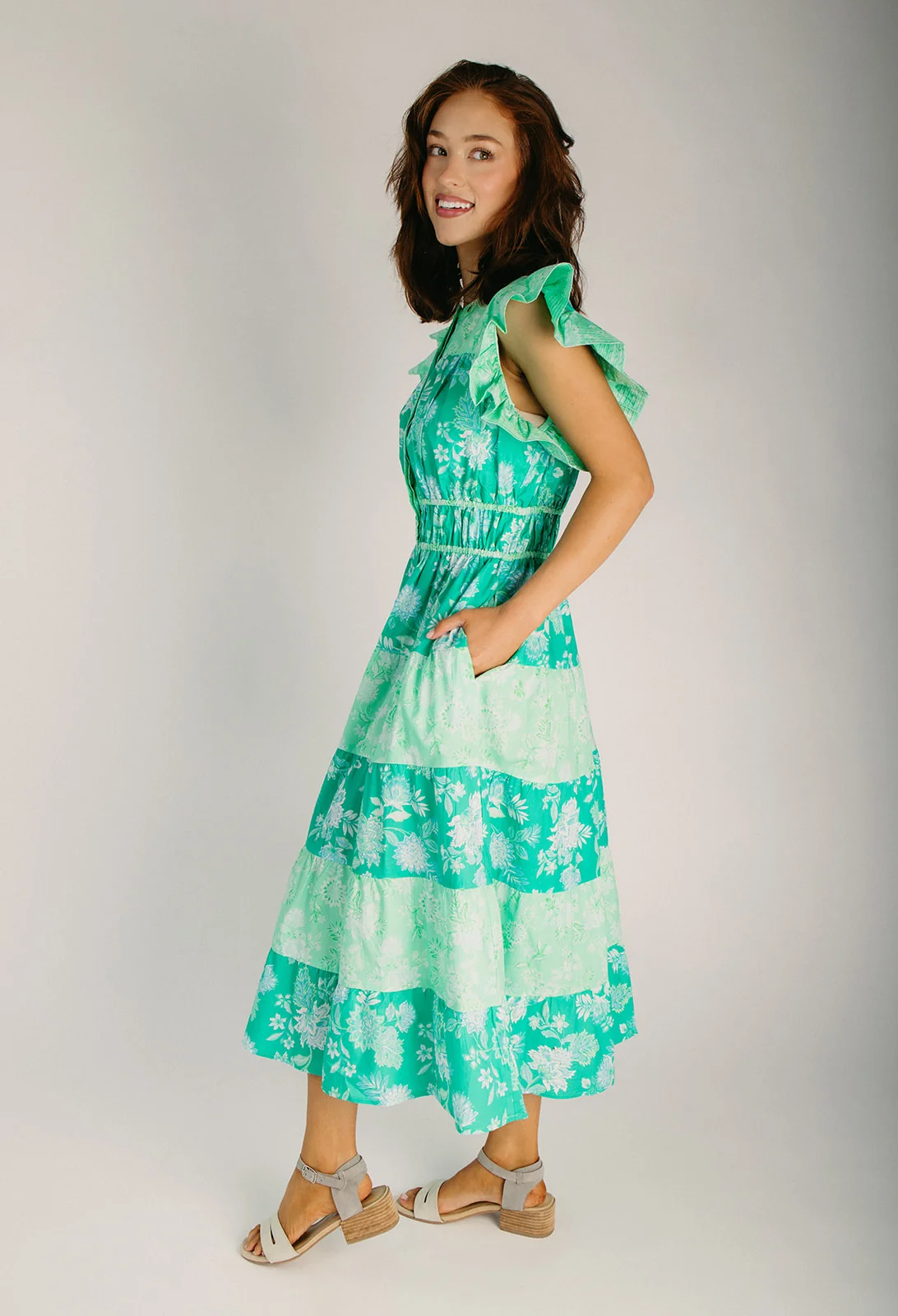 The Girvin Tiered Midi Dress in Botanical Garden - Image 6