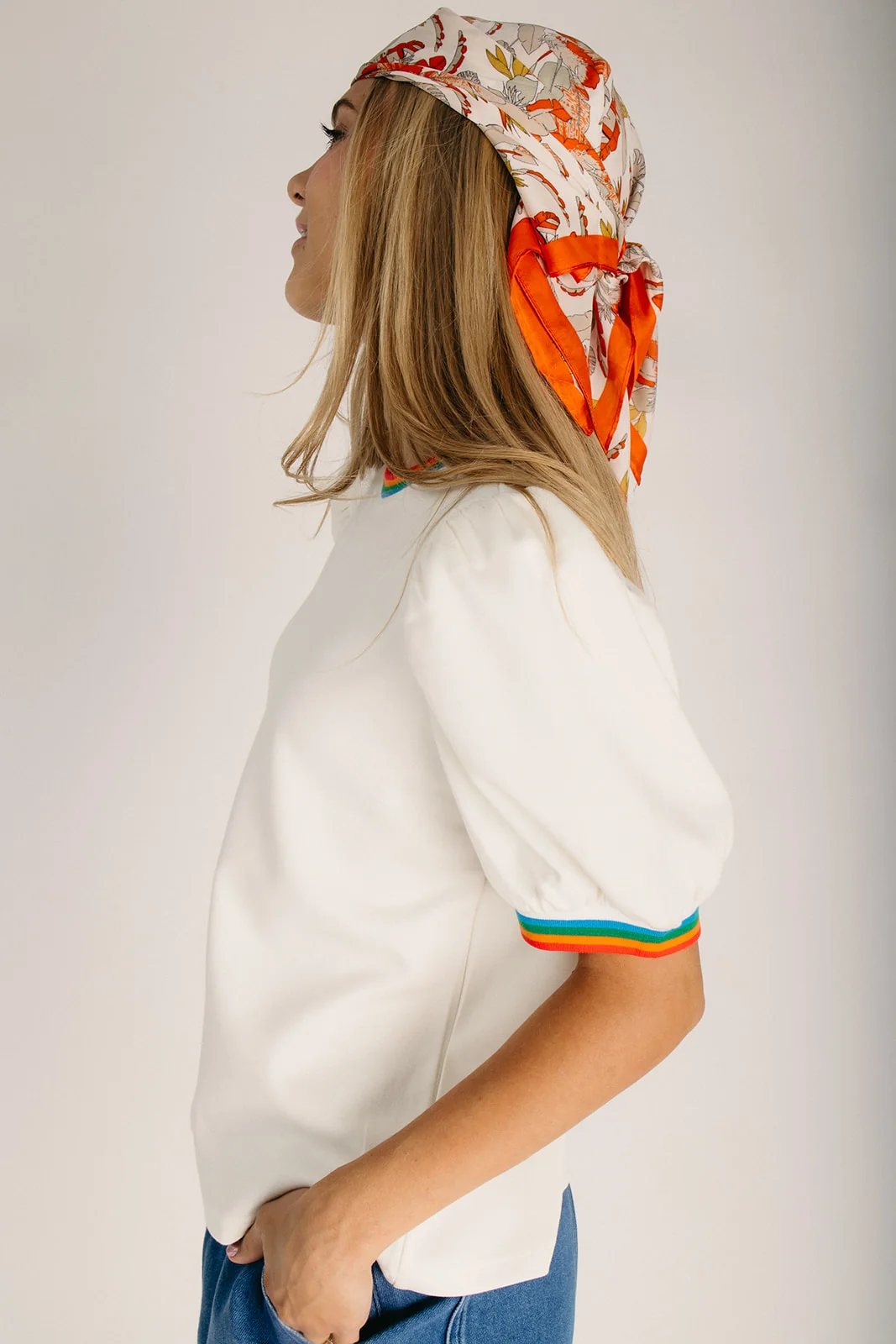 The Hagler Contrast Hem Tee in Cream - Image 5