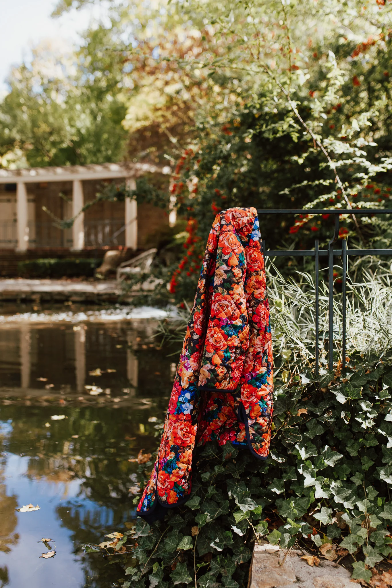 The Janice Quilted Jacket in Navy Floral - Image 8