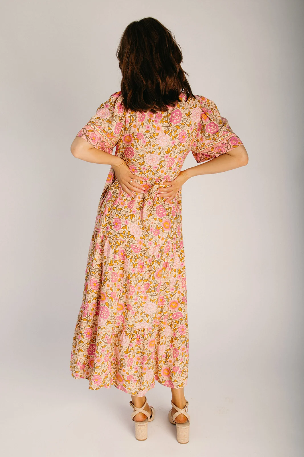 The Jay Floral Maxi Dress in Beige Mix - Image 5