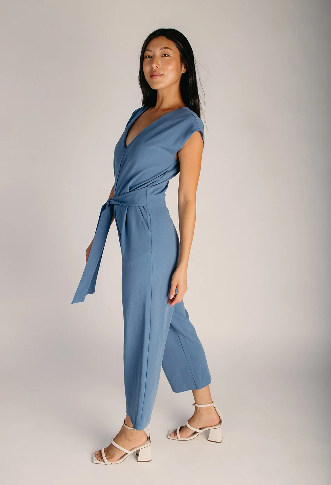 The Kenow Dolman Sleeve Jumpsuit in Dusty Blue - Image 4