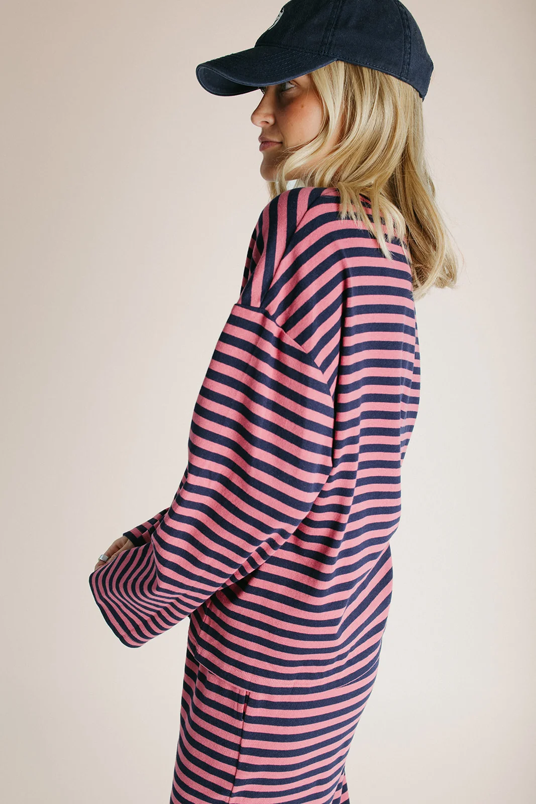 The Kesley Striped Set in Pink + Navy - Image 6
