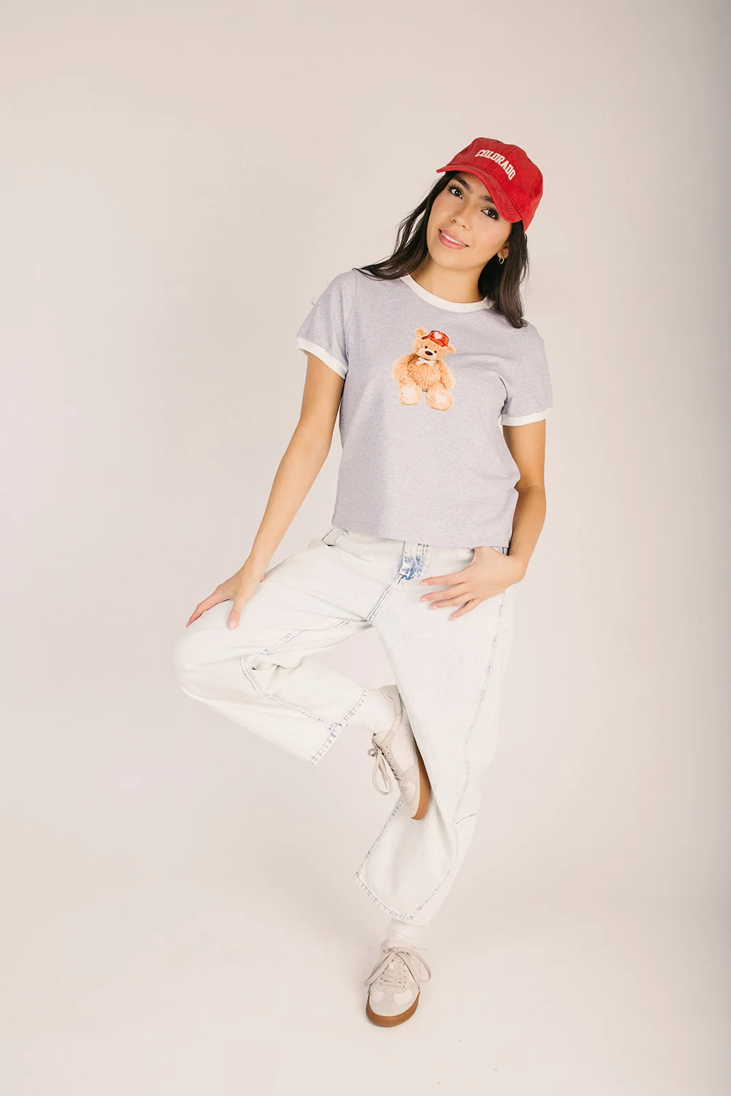 The Laughton Teddy Graphic Tee in Heather Grey - Image 2