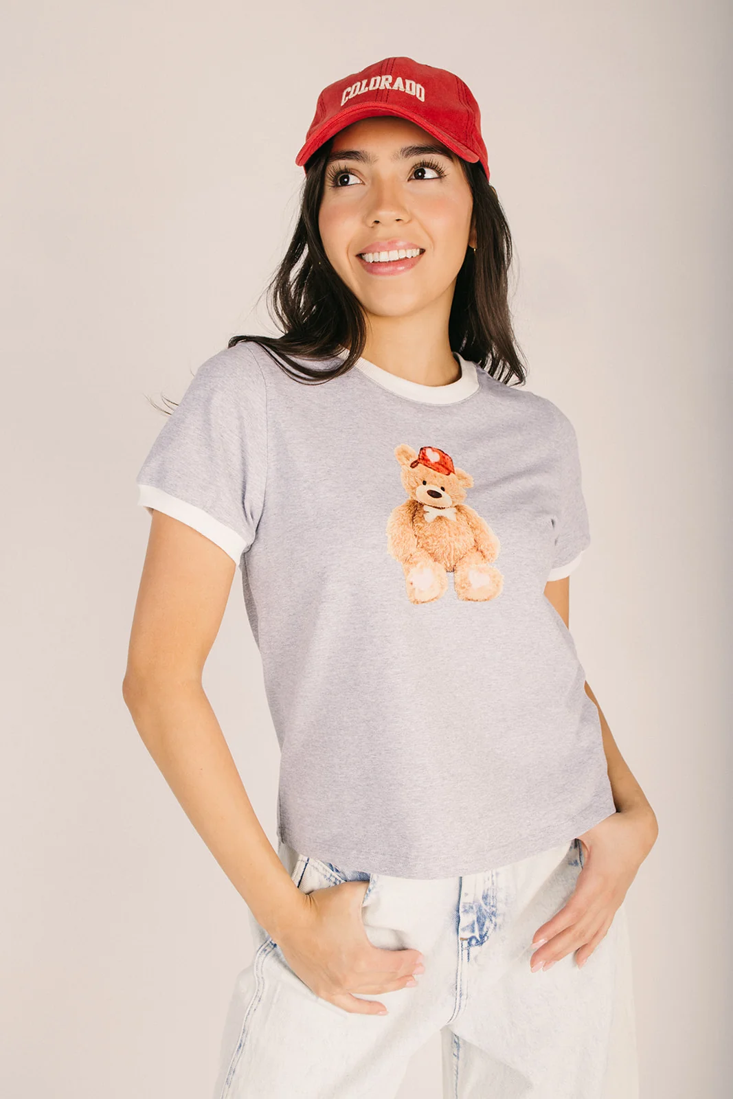 The Laughton Teddy Graphic Tee in Heather Grey - Image 3