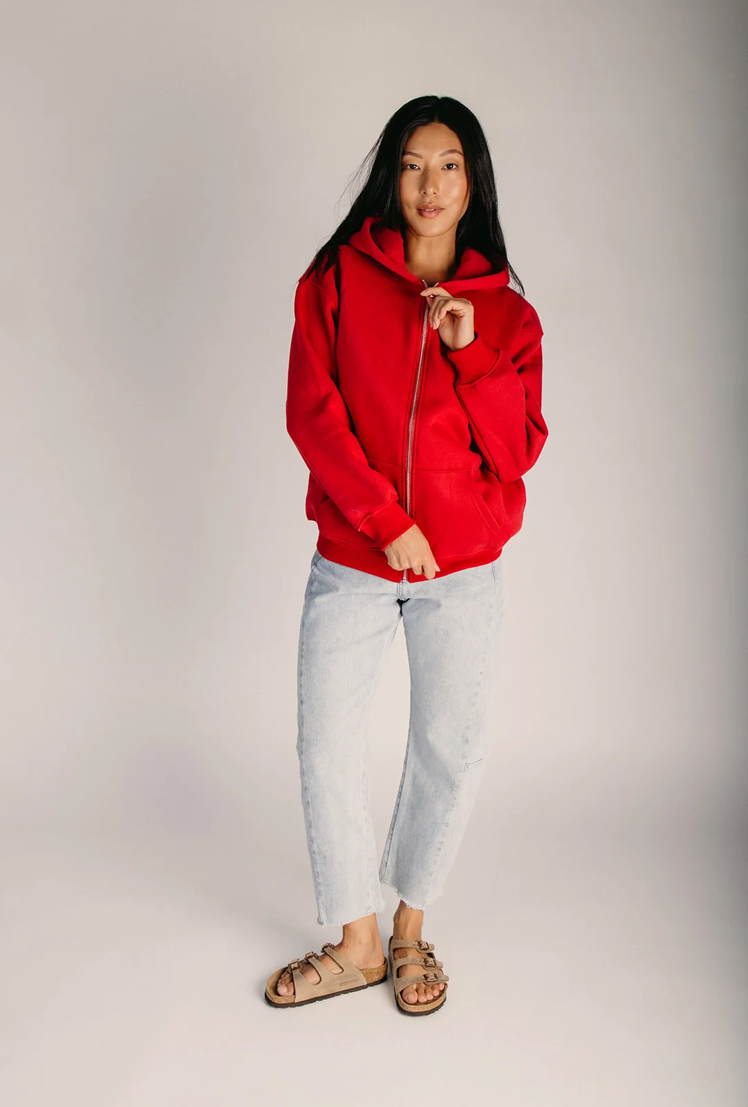 The Lucky Baby Zip Up Hoodie in Cherry Red - Image 7
